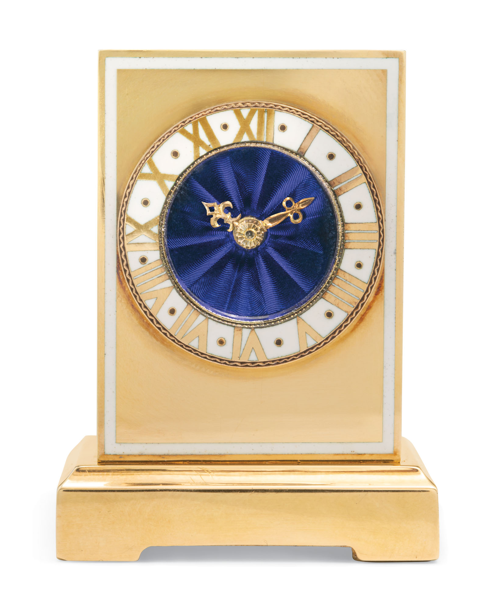 ART DECO GOLD AND ENAMEL 'MIGNONETTE' CLOCK, CARTIER, | Christie's