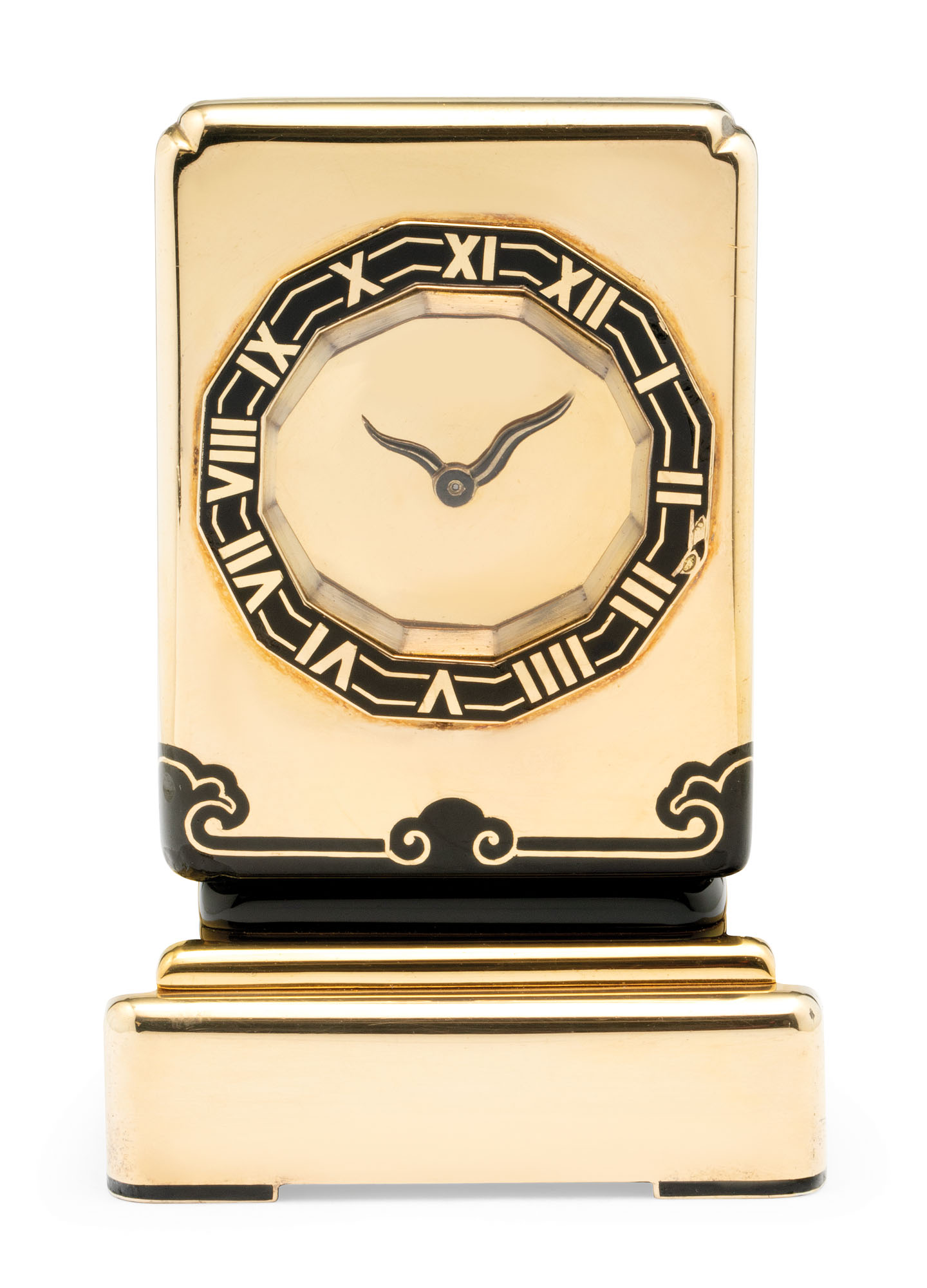 ART DECO ENAMEL AND GOLD 'ALTAR' DESK CLOCK, CARTIER, | Christie's