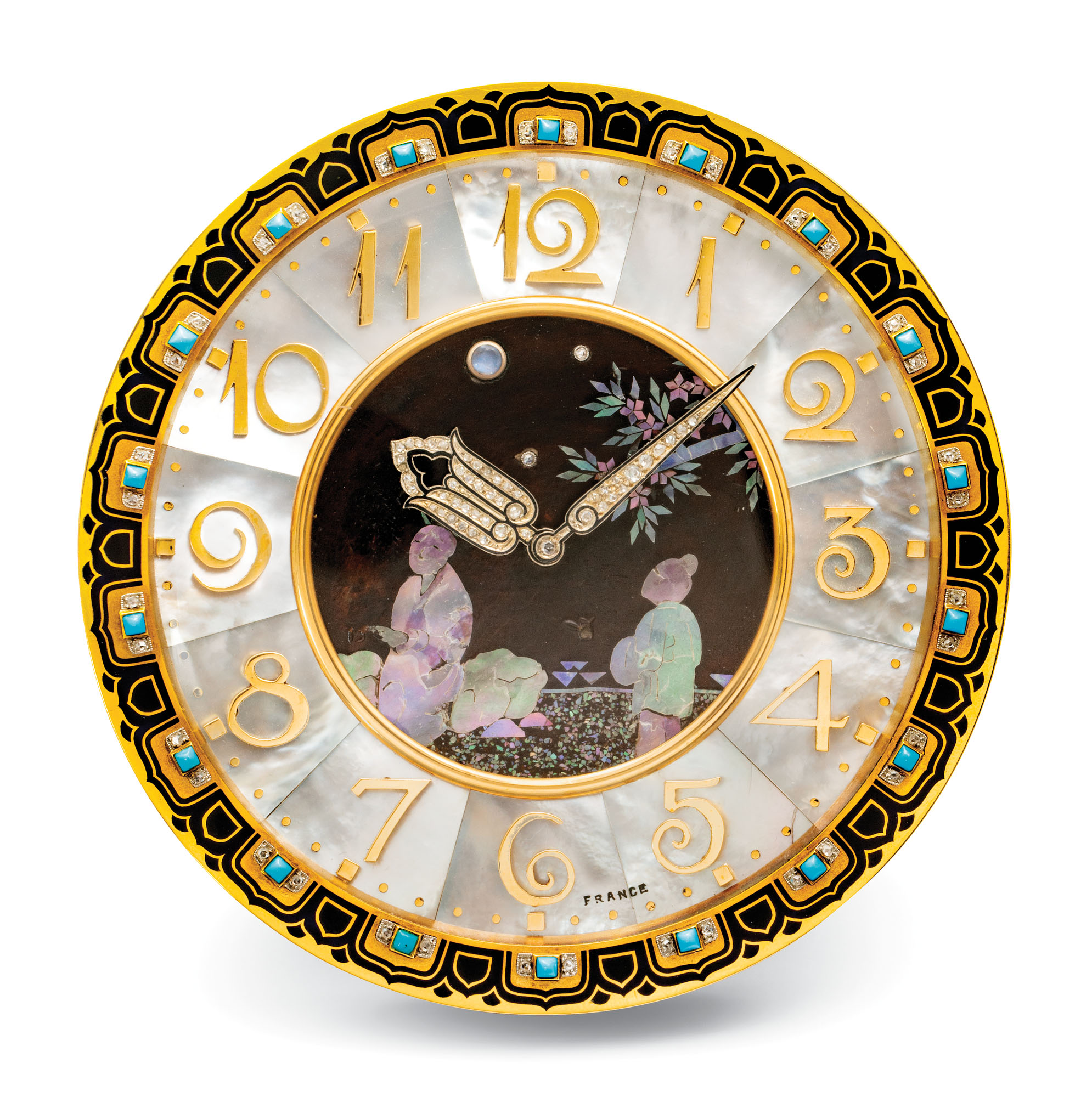 ART DECO ENAMEL AND GOLD 'ALTAR' DESK CLOCK, CARTIER, | Christie's