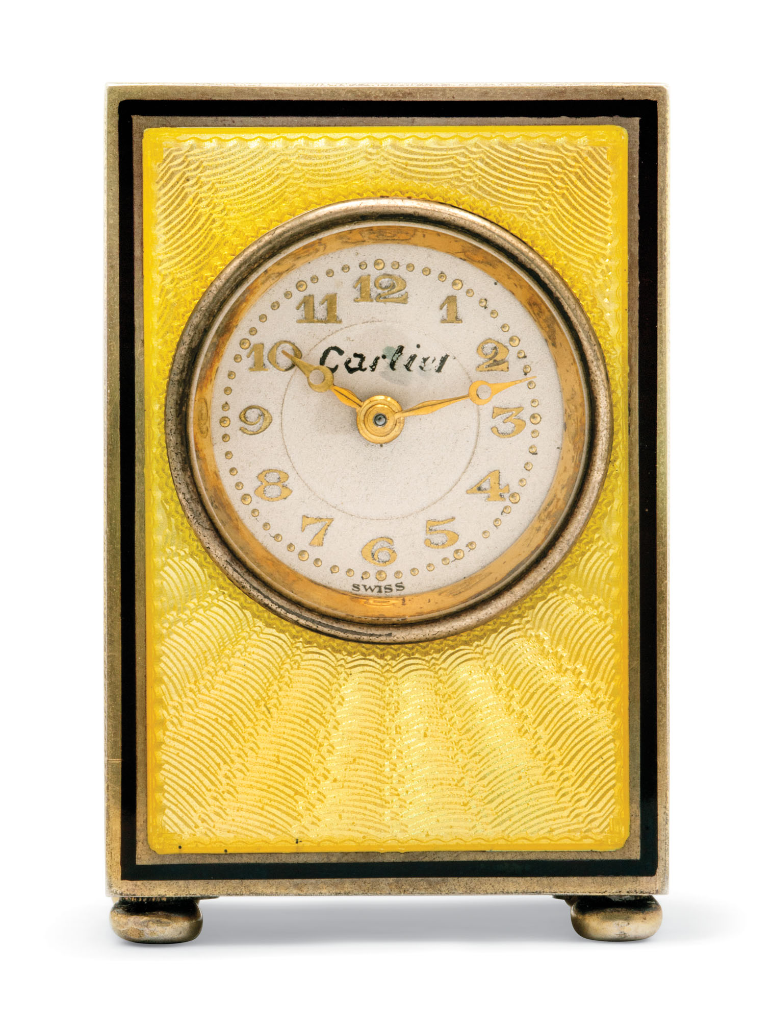 Belle Epoque enamel 'Mignonette' clock, Cartier, 1905. Sold for CHF 18,750 on 21 July 2020 at Christie's Online