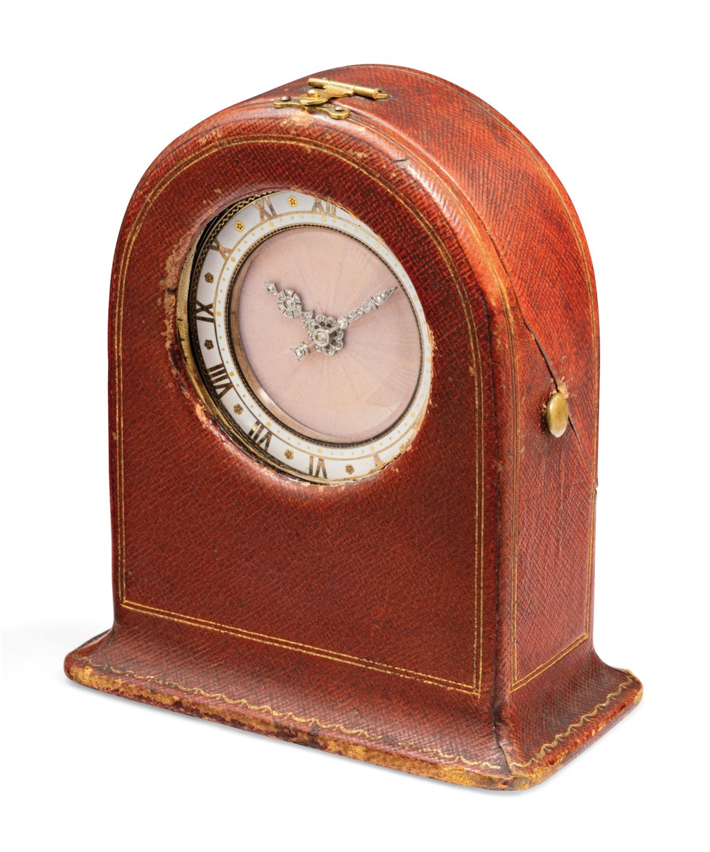 ART DECO ONYX, ENAMEL AND DIAMOND DESK CLOCK, CARTIER, Christie’s