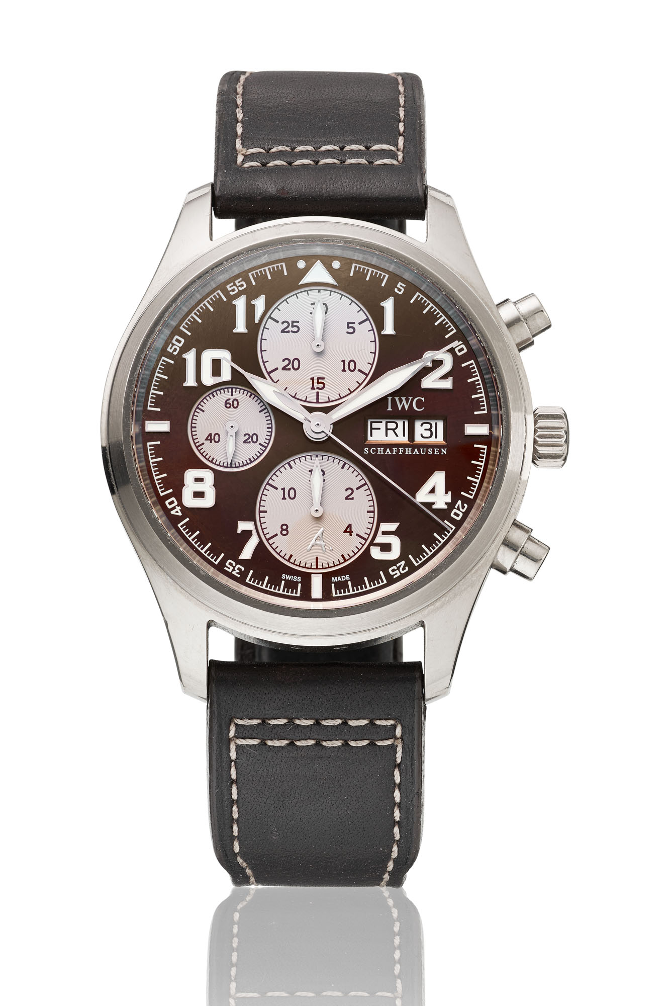 IWC WHITE GOLD LIMITED EDITION PILOT S WATCH CHRONOGRAPH ANTOINE