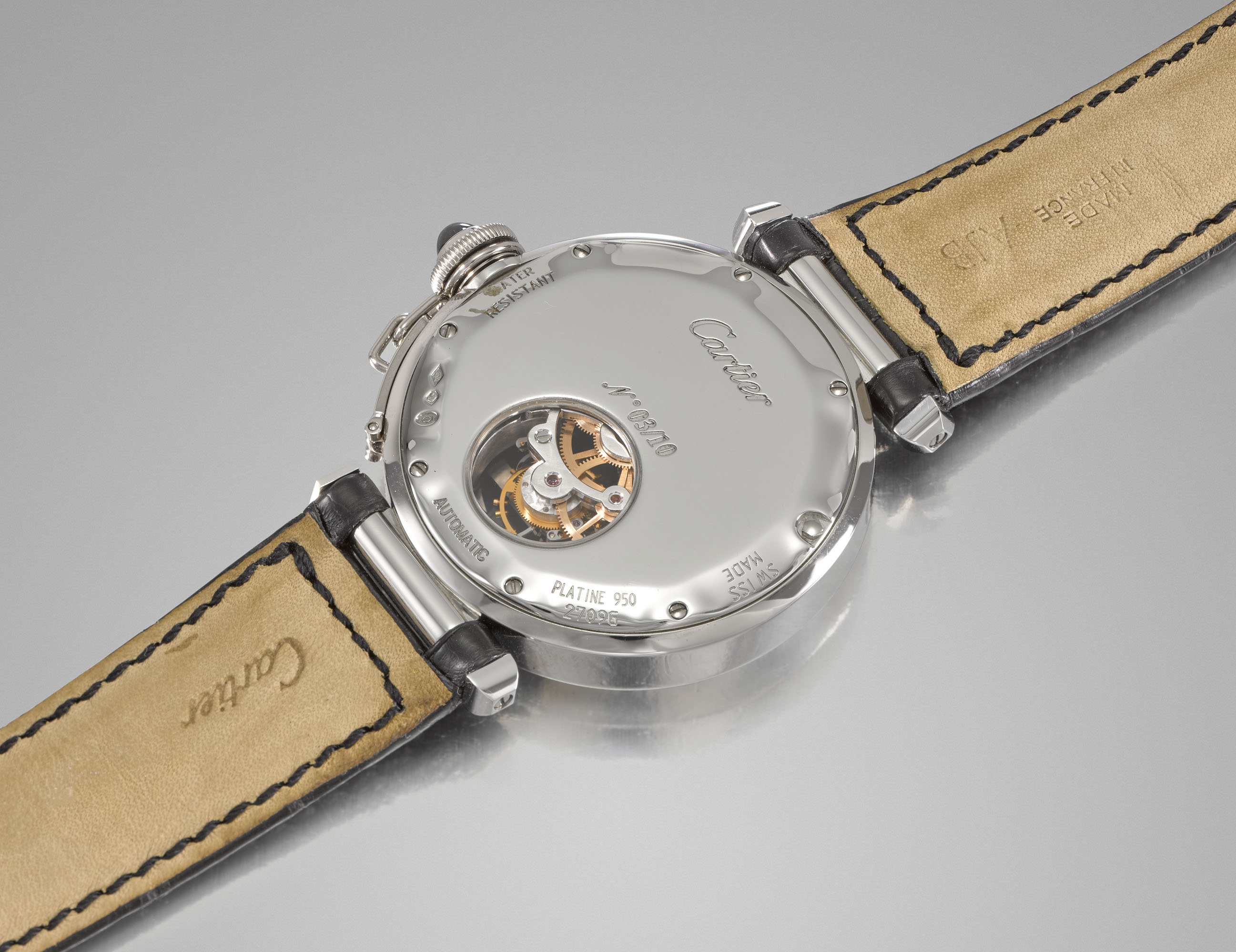 CARTIER, PLATINUM LIMITED EDITION PASHA DE CARTIER TOURBILLON