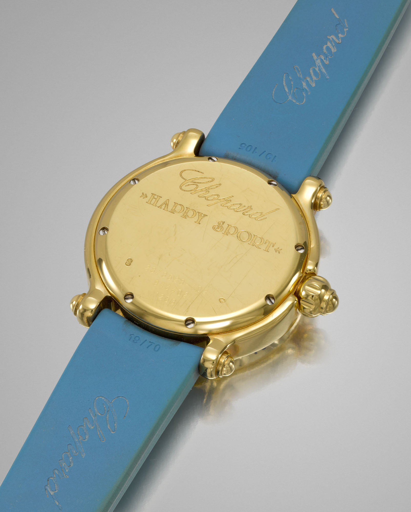 CHOPARD, GOLD, RUBY SAPPHIRE HAPPY SPORT BEACH WRISTWATCH, REF