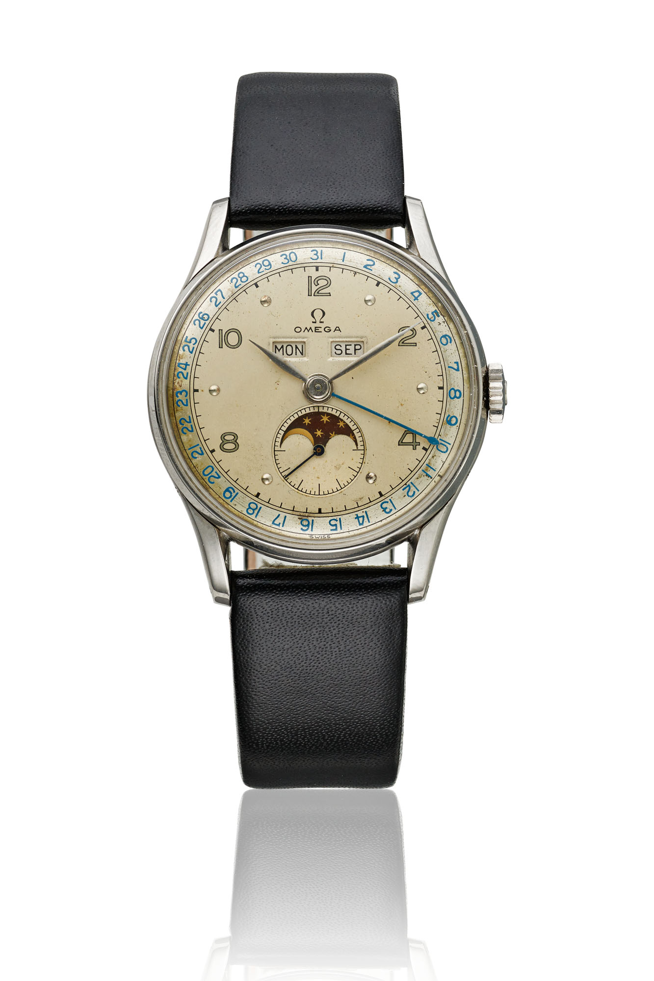 OMEGA, STEEL TWO-TONE DIAL COSMIC WRISTWATCH, REF. 2471/1, MOVEMENT NO.  10'935'776 | Christie's