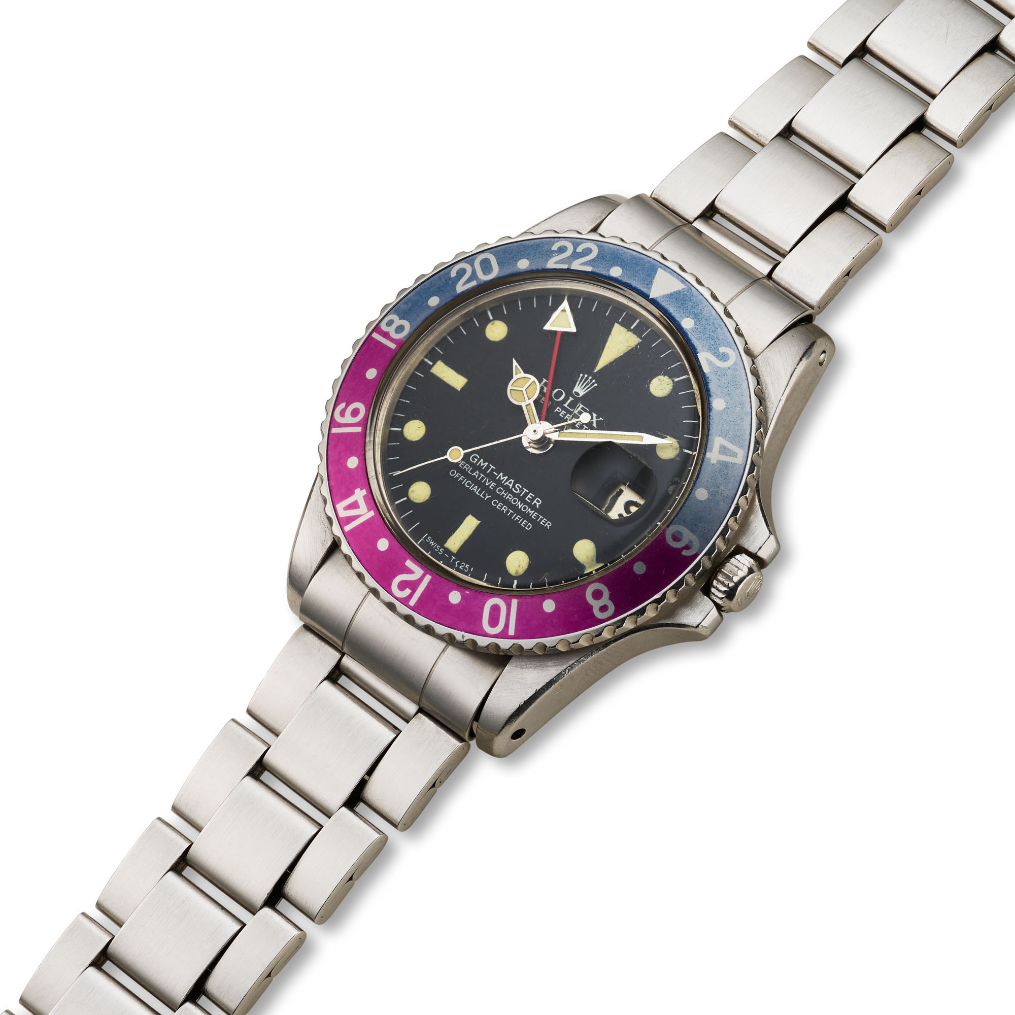 ROLEX, STAINLESS STEEL GMT-MASTER 'MARK LONG E FUCHSIA', REF