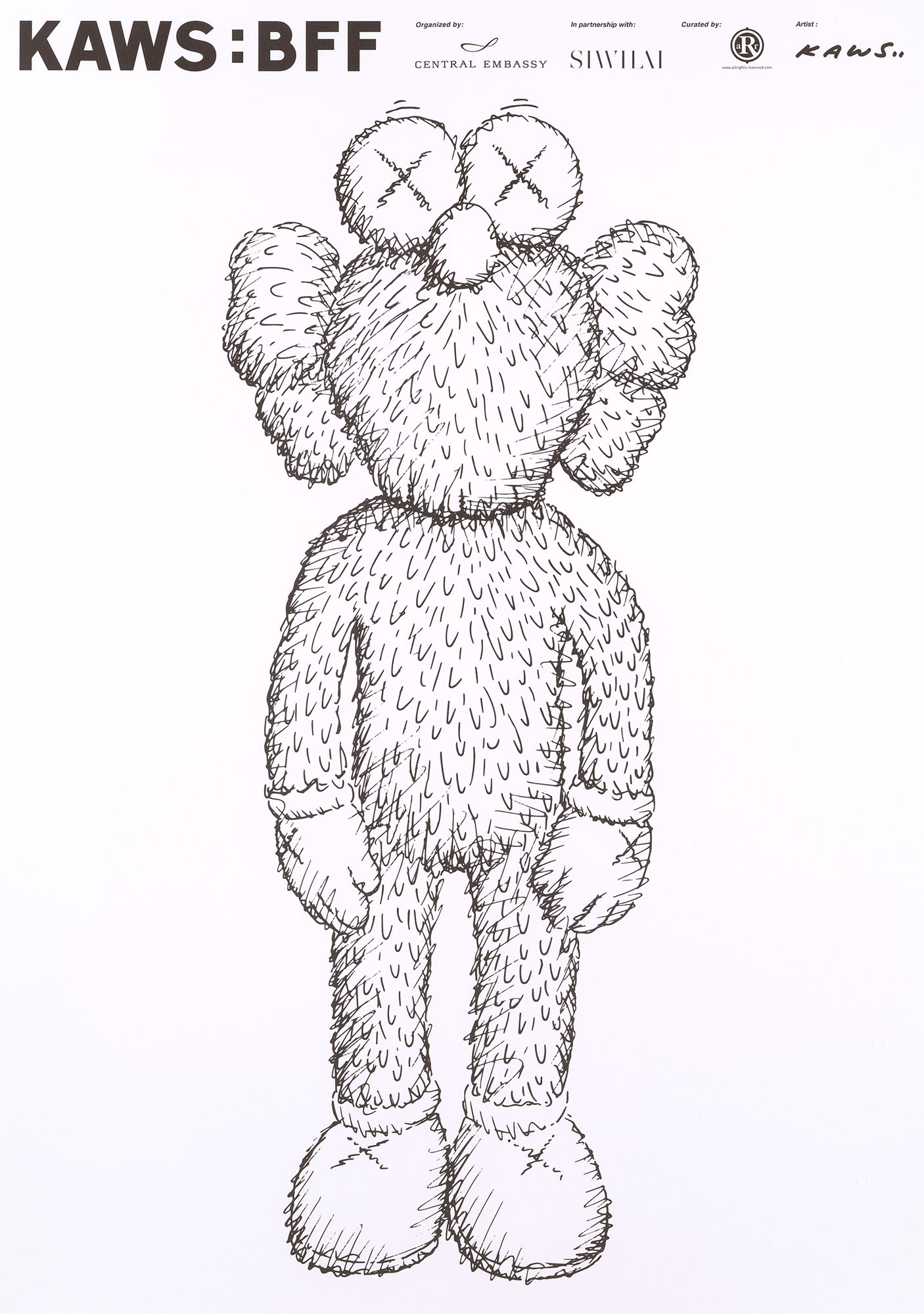 KAWS 2016 タイ国 BFF展覧会 特大ポスター B1