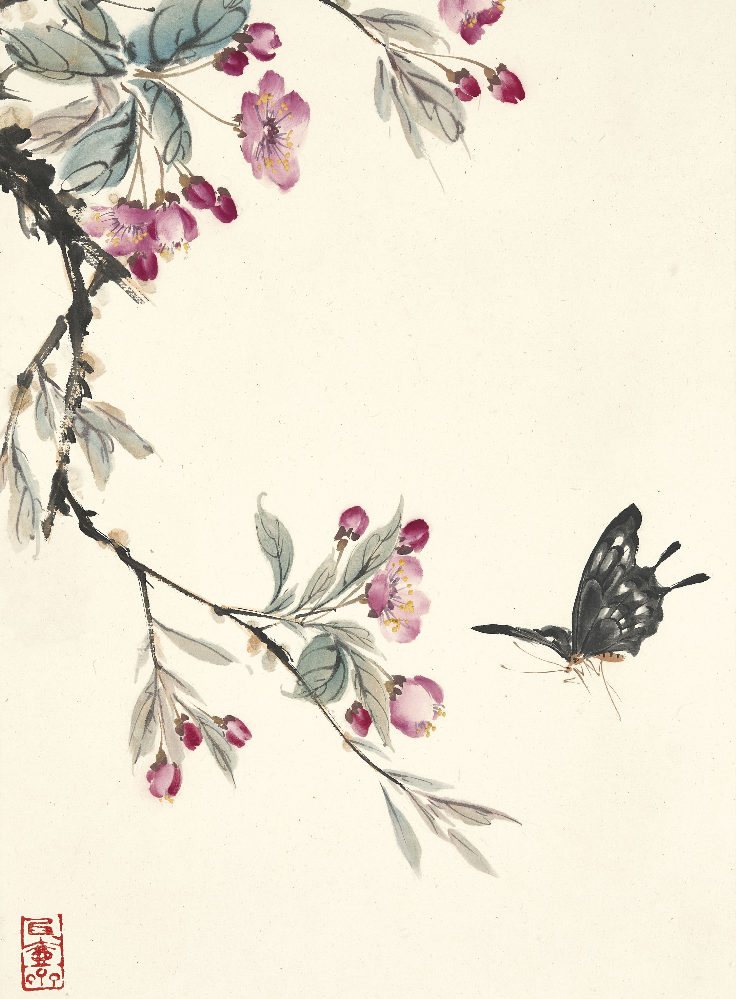 王雪濤, 花卉冊頁| Christie's