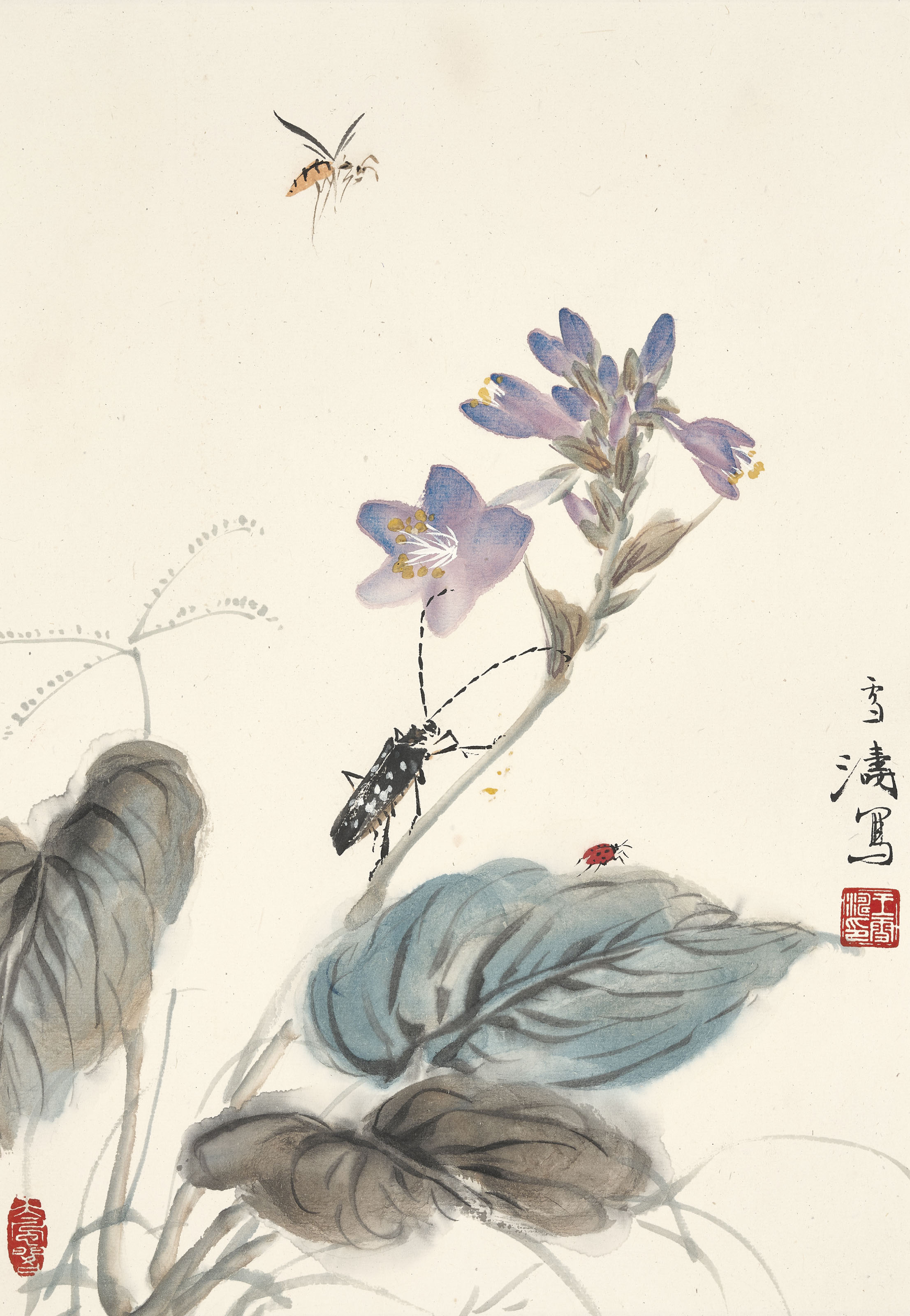 王雪濤, 花卉冊頁| Christie's