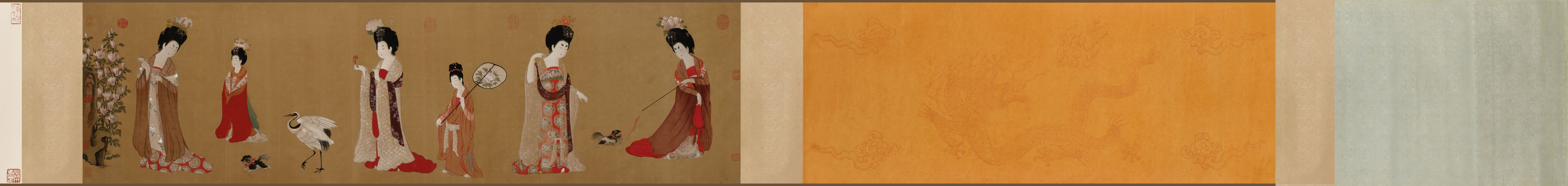 仕女图 簪花仕女图卷[局部] 唐辽宁省博物馆藏Court Ladies Adorning