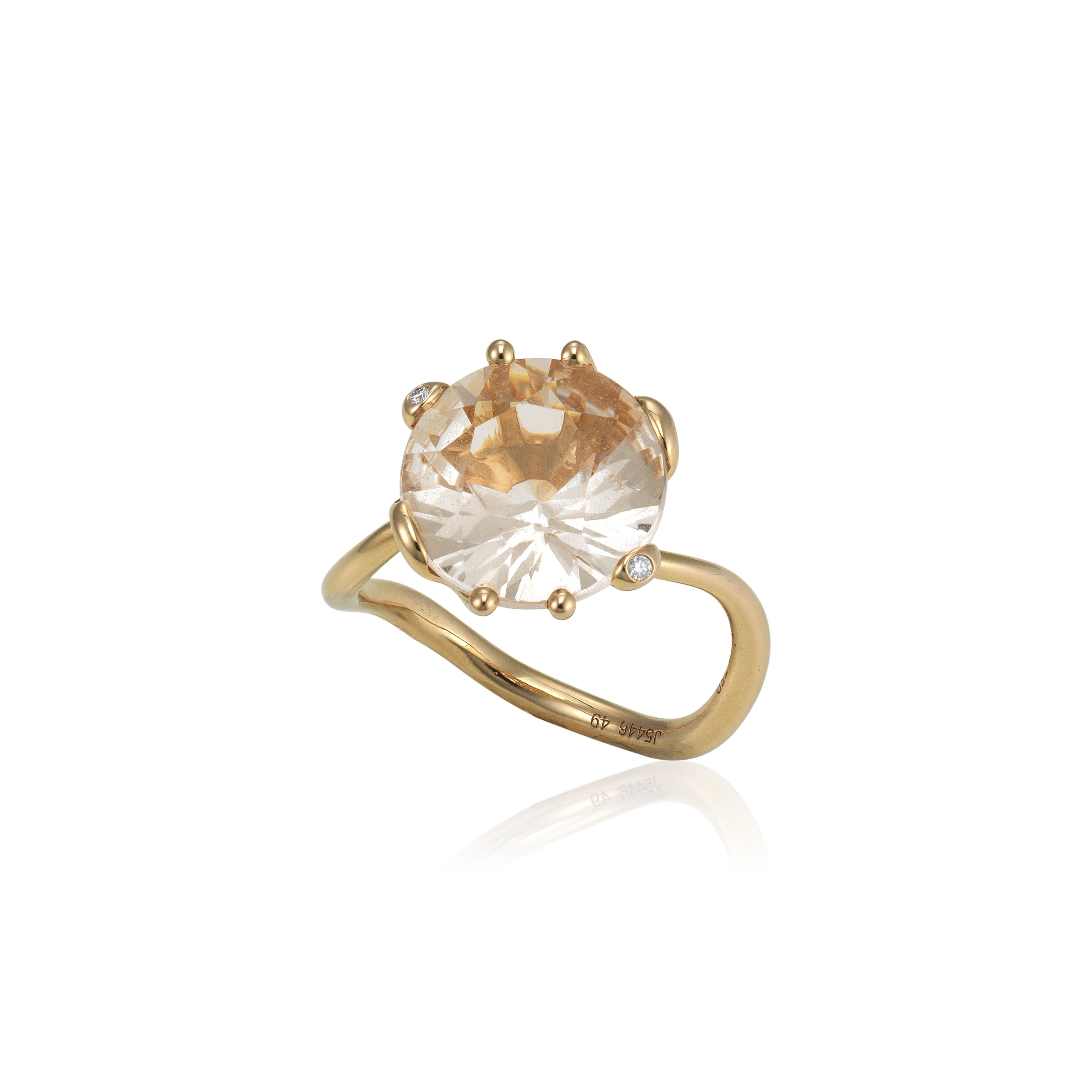 DIOR 'OUI' MORGANITE AND DIAMOND RING 