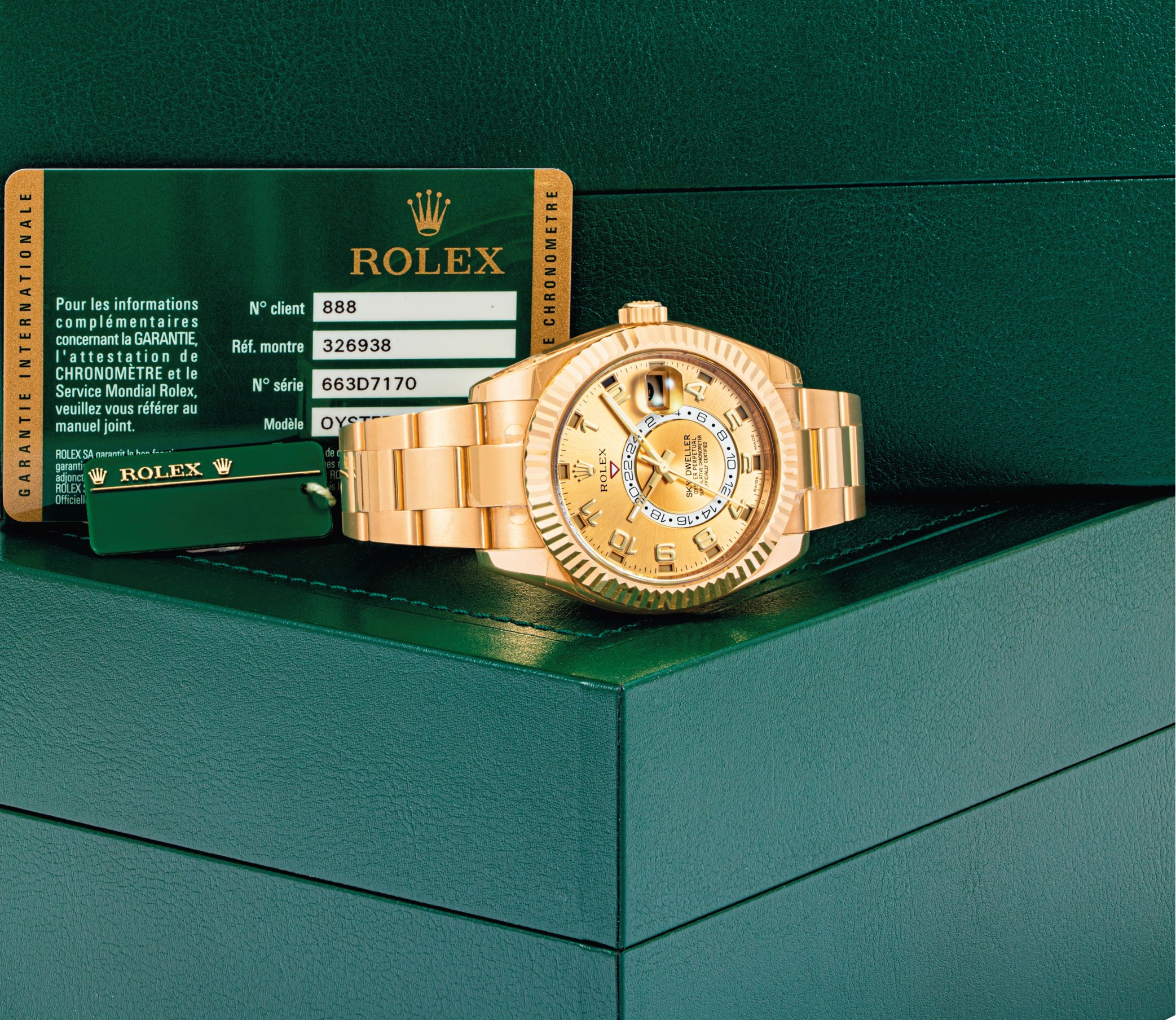 ROLEX. AN 18K GOLD AUTOMATIC ANNUAL CALENDAR WRISTWATCH WITH DUAL TIME