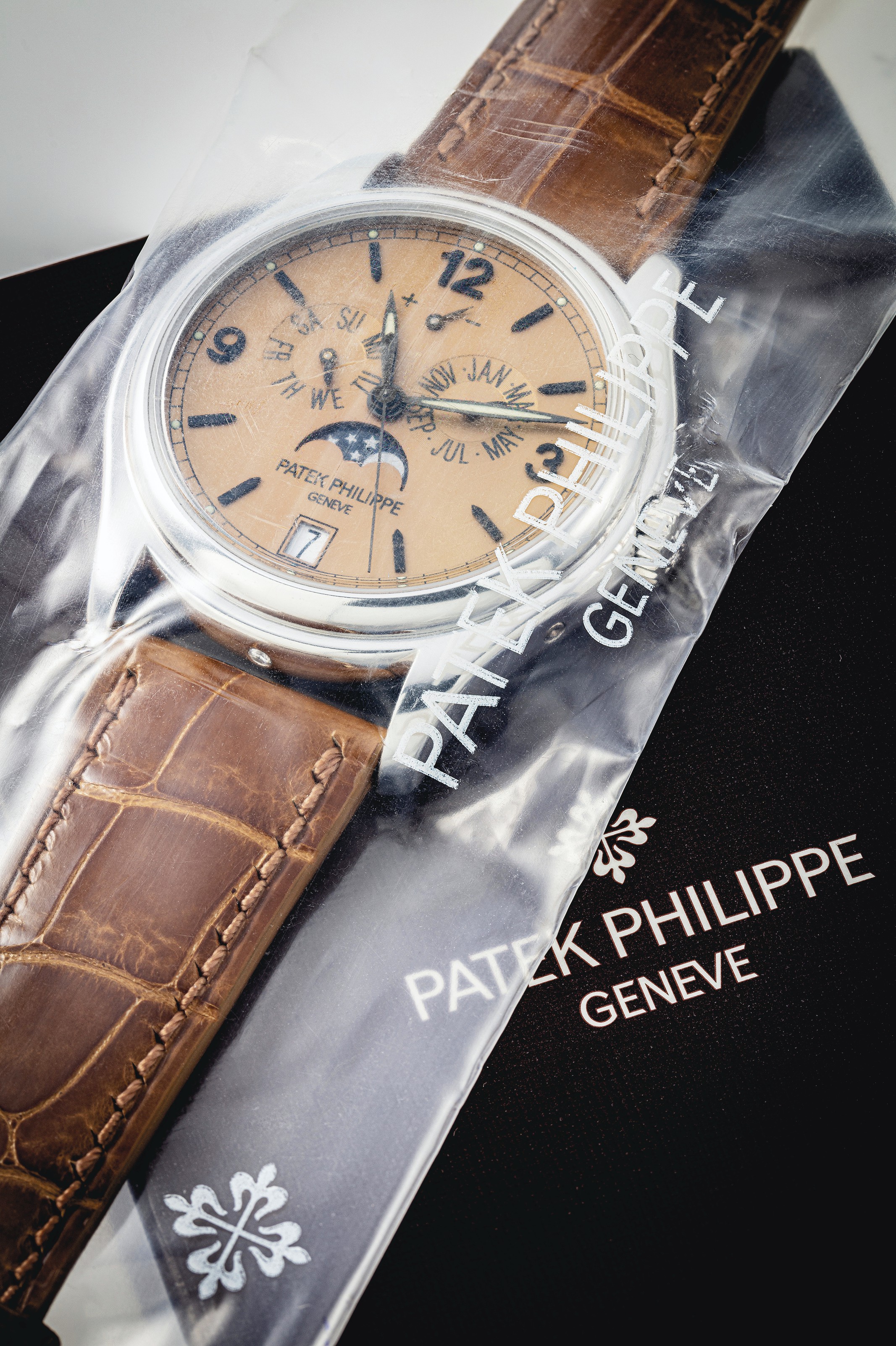 Patek Philippe A Fine And Very Rare Platinum Limited Edition Automatic Annual Calendar Wristwatch With Sweep