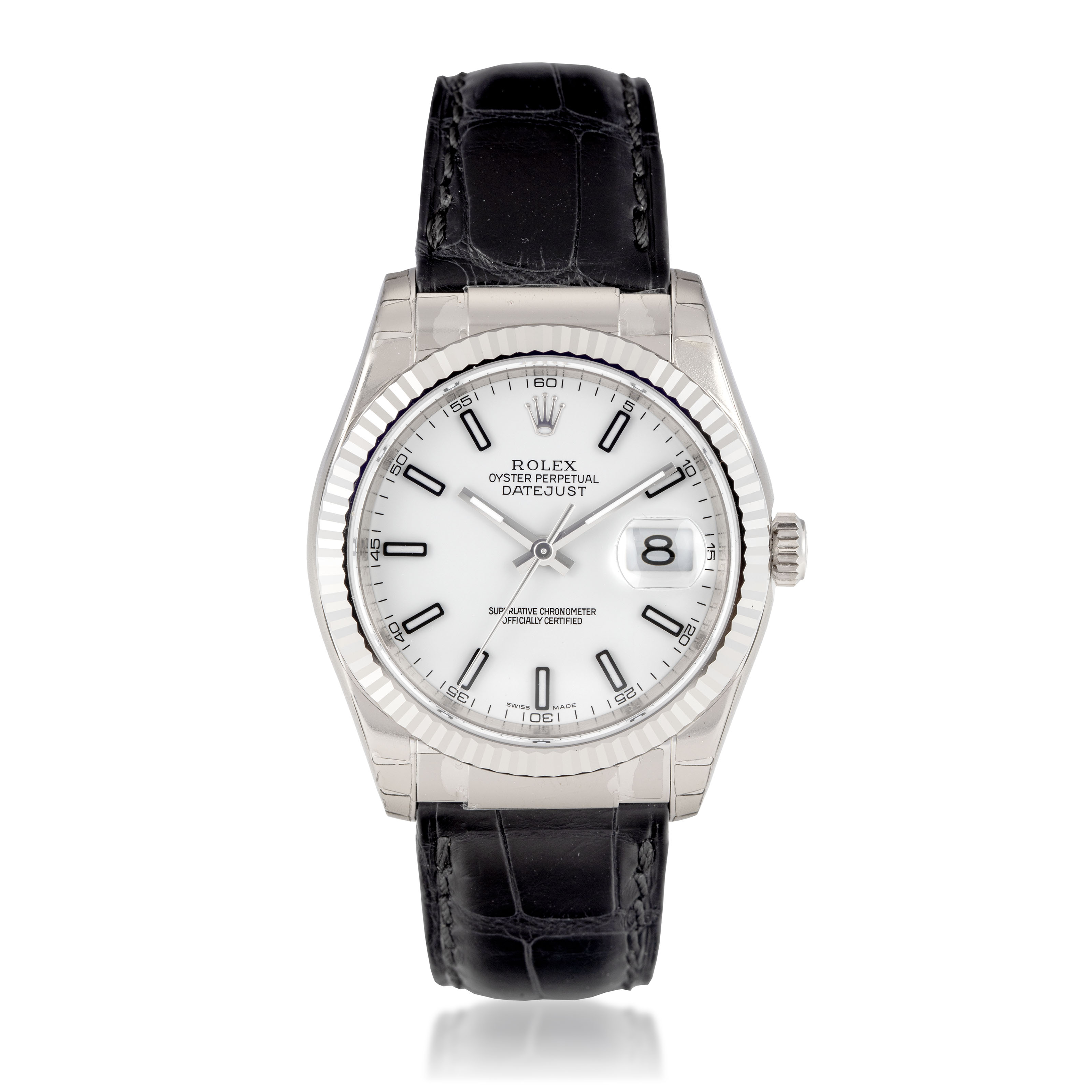 rolex datejust 18k white gold