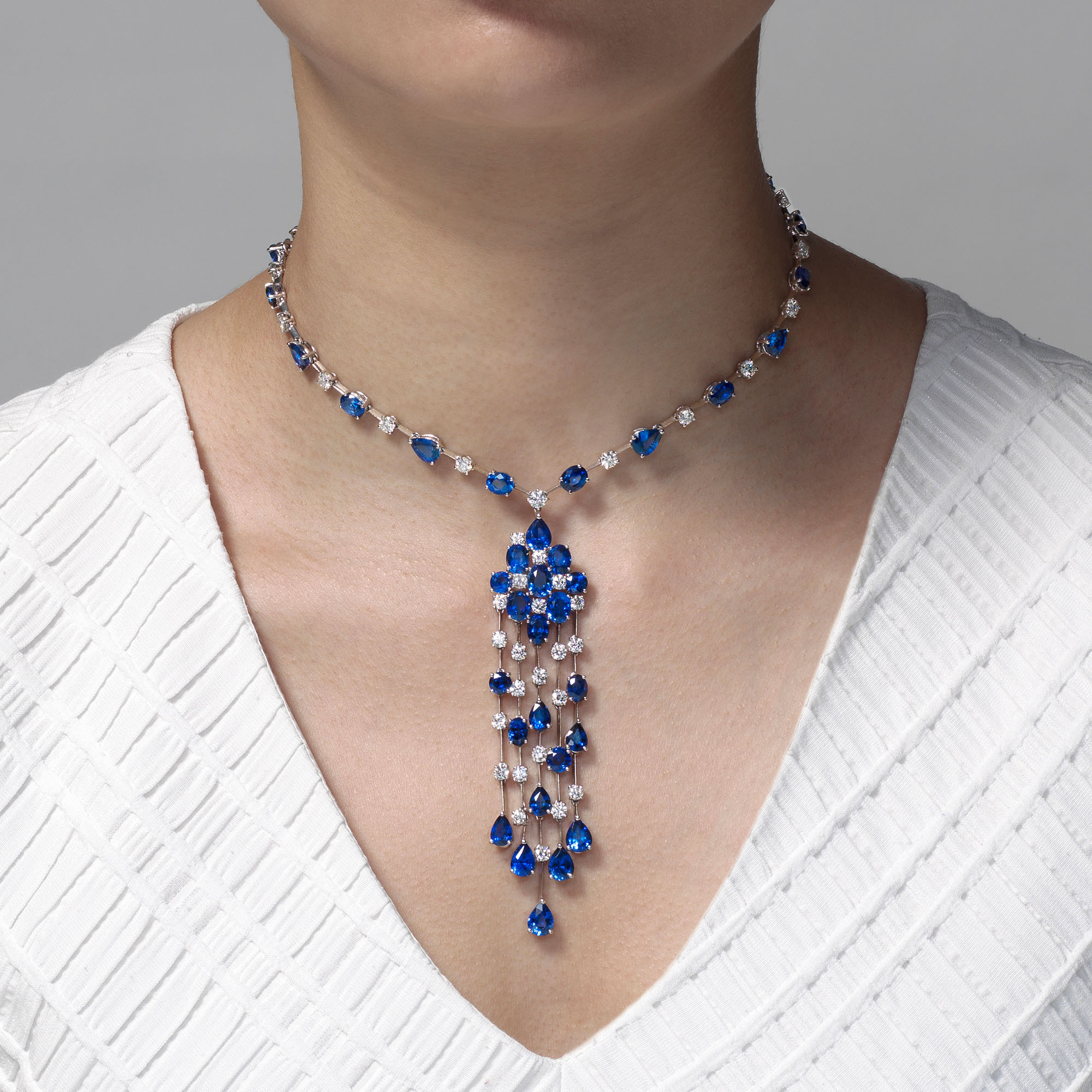 SAPPHIRE AND DIAMOND 'WATERFALL' NECKLACE, GRAFF