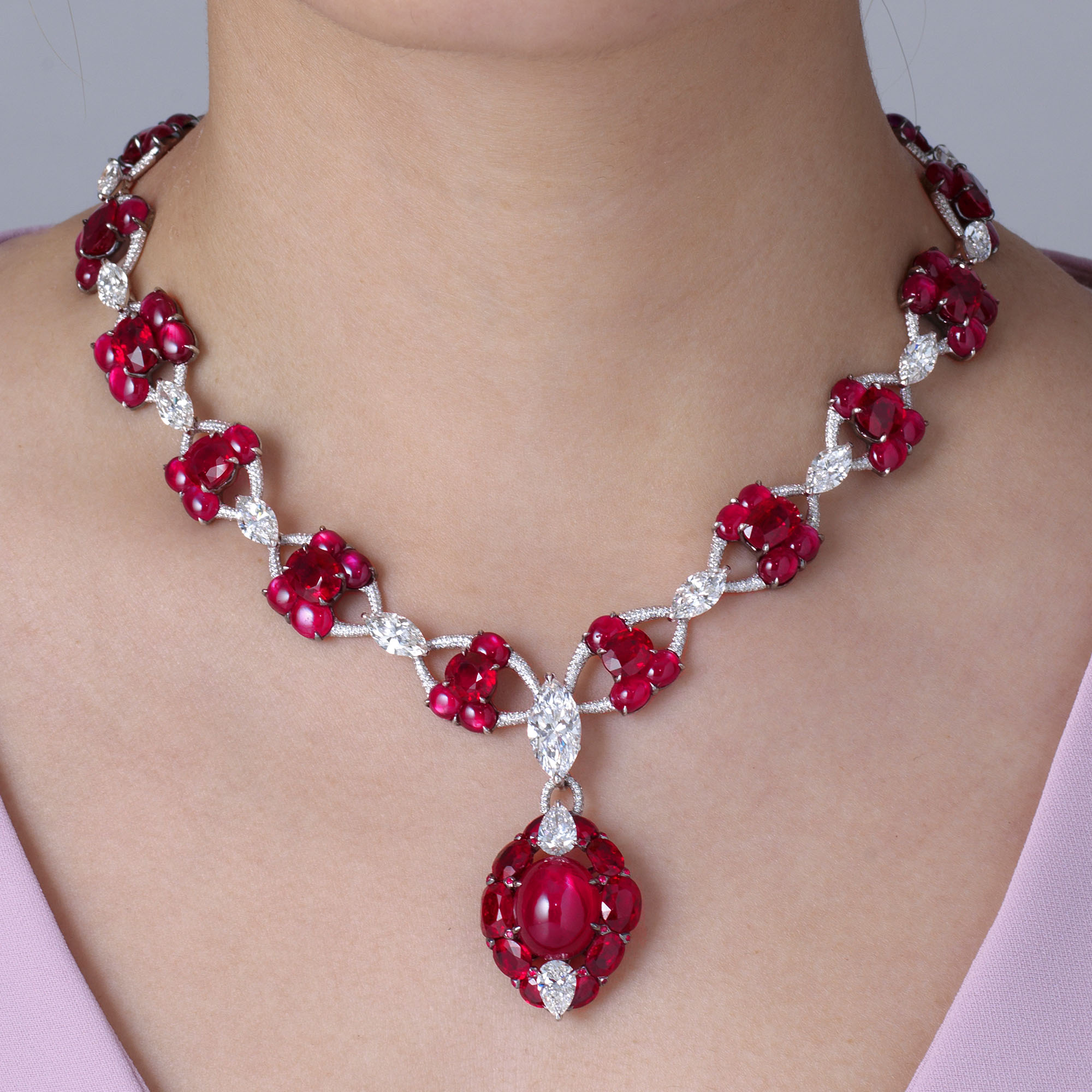MAGNIFICENT STAR RUBY AND DIAMOND NECKLACE ETCETERA Christie s