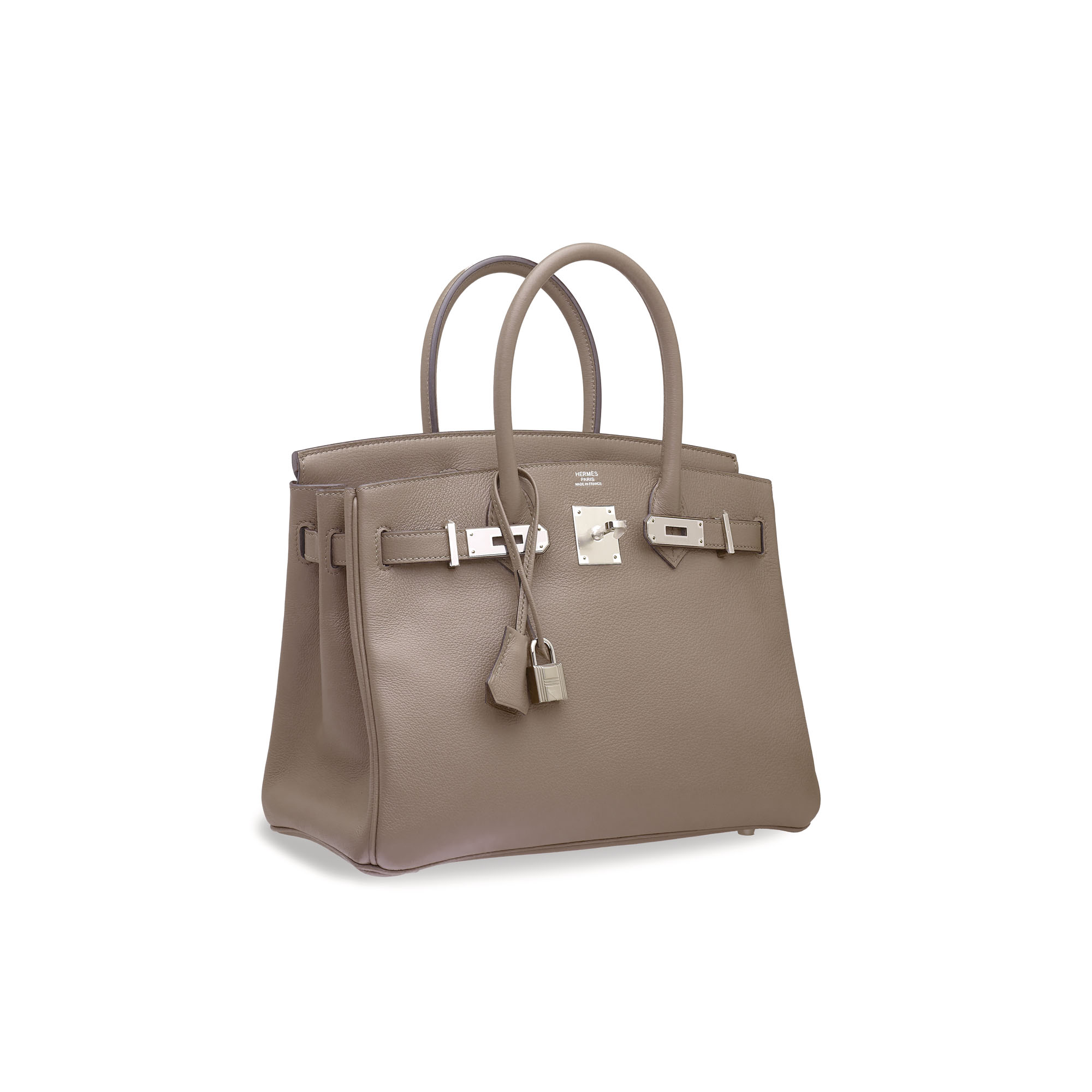 A GRIS ASPHALTE NOVILLO LEATHER BIRKIN 30 WITH PALLADIUM HARDWARE