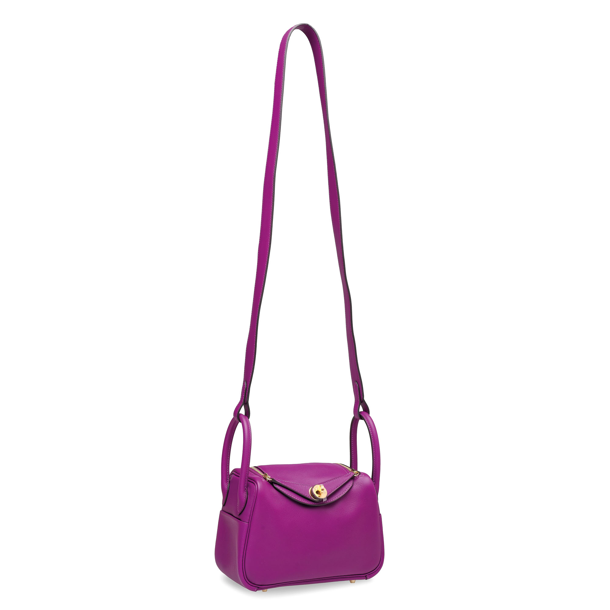 An Anemone Swift Leather Mini Lindy 20 With Gold Hardware Hermes
