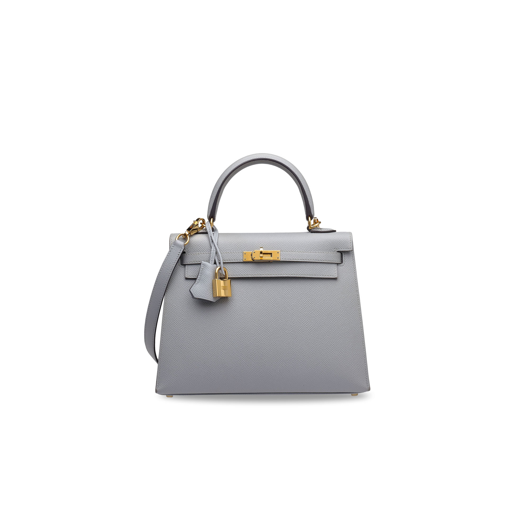 A BLEU GLACIER EPSOM LEATHER SELLIER KELLY 25 WITH GOLD HARDWARE HERMES 2016 Christie s
