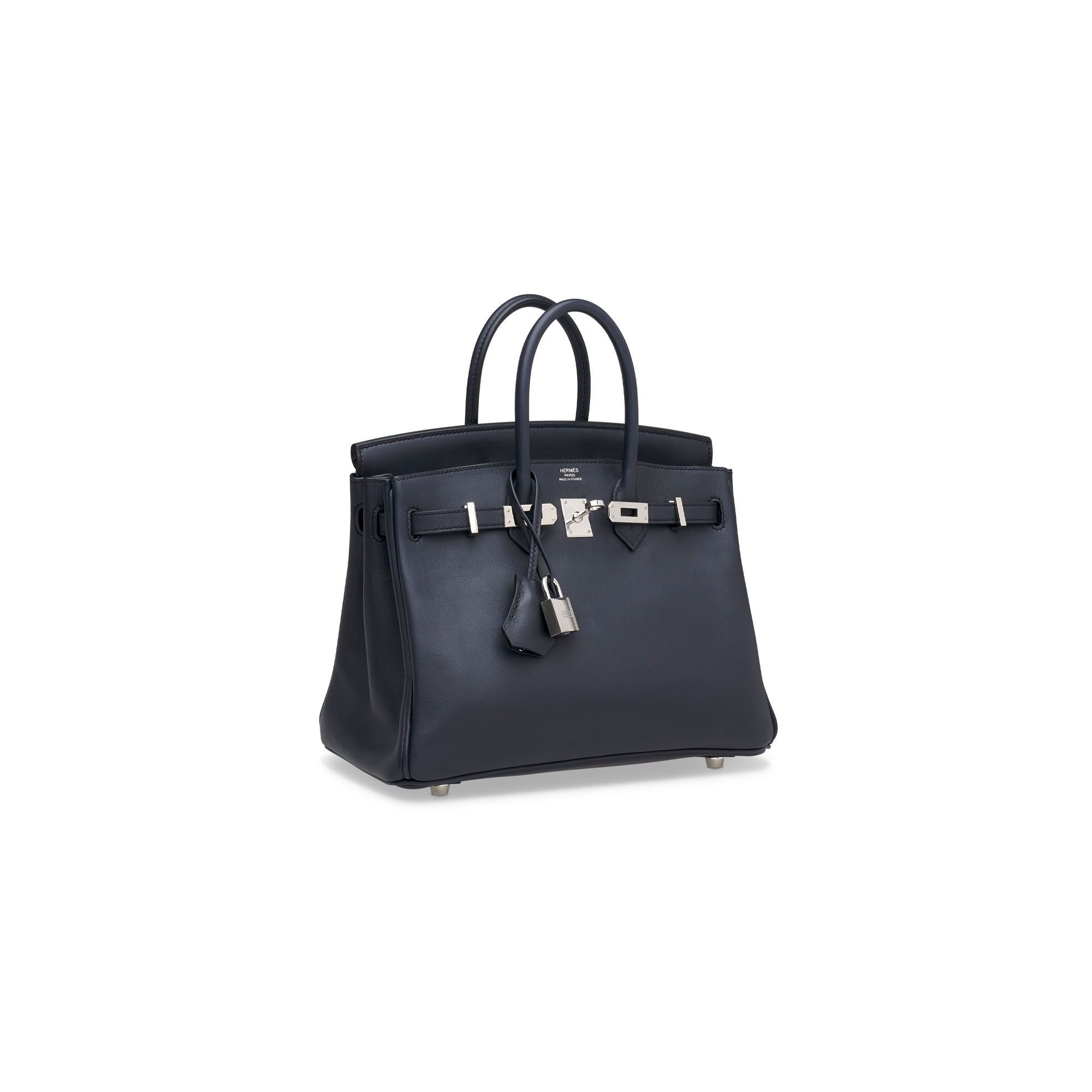 A BLEU INDIGO SWIFT LEATHER BIRKIN 25 WITH PALLADIUM HARDWARE