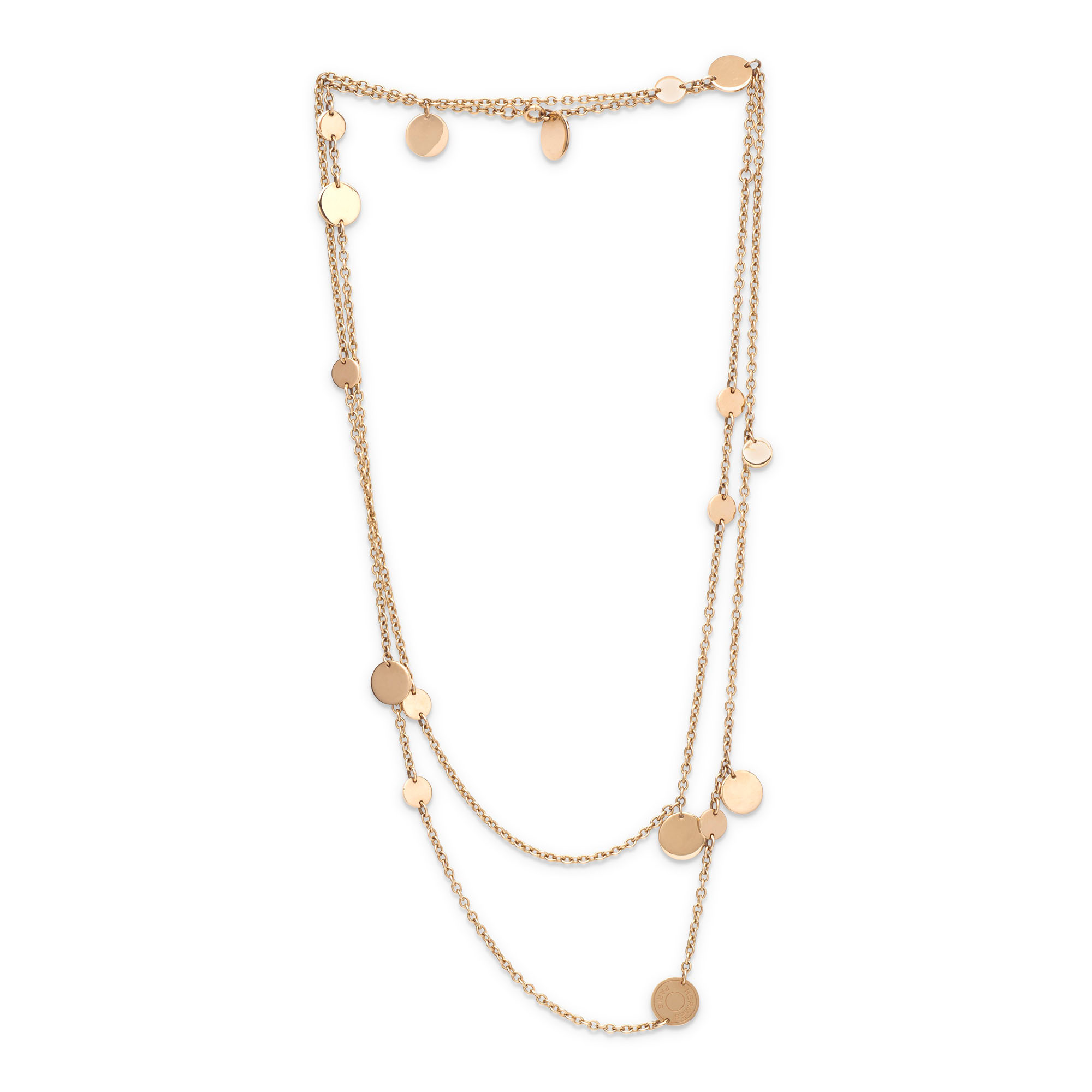 Hermes rose gold necklace clearance