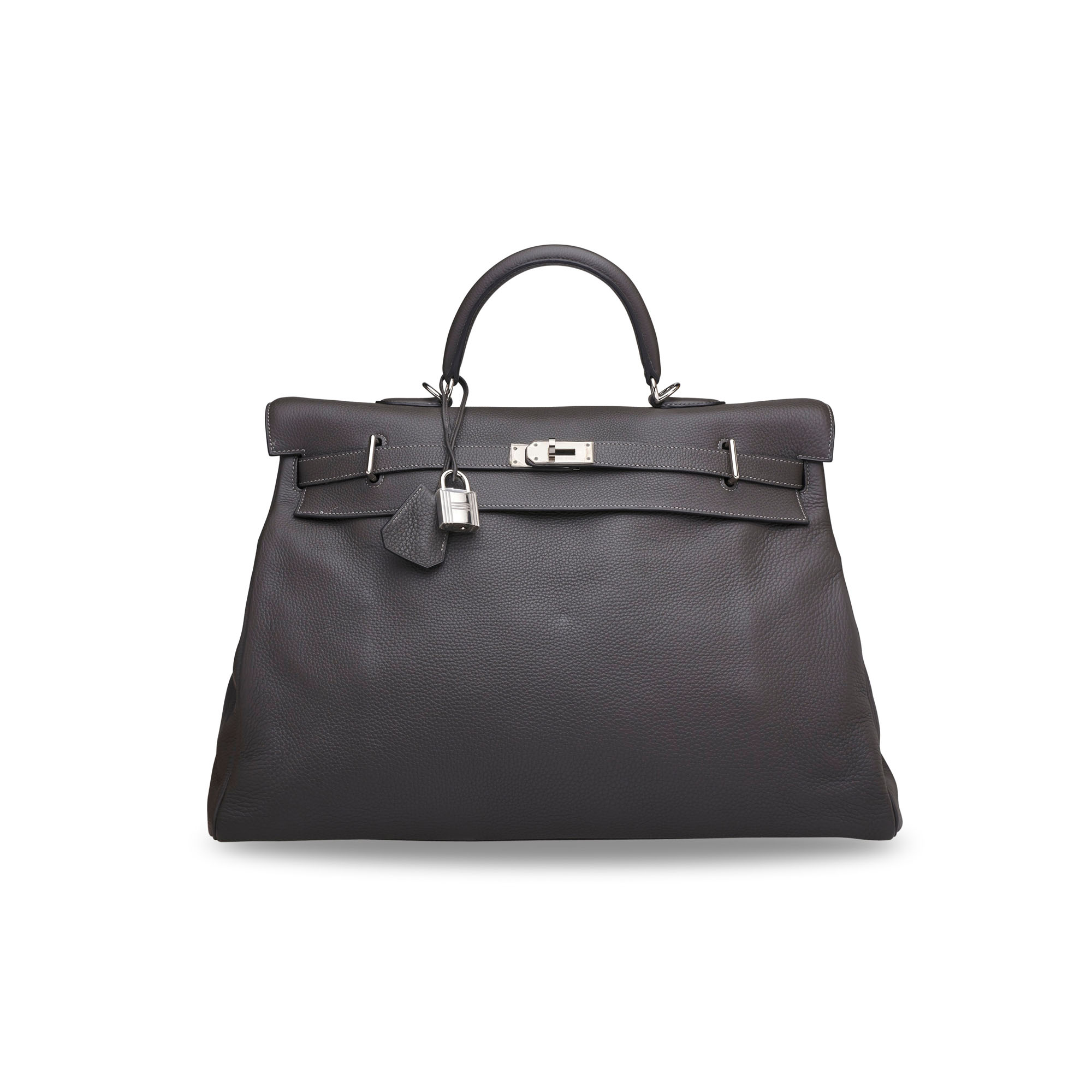 A GRAPHITE CL MENCE LEATHER RETOURN KELLY VOYAGE 50 WITH