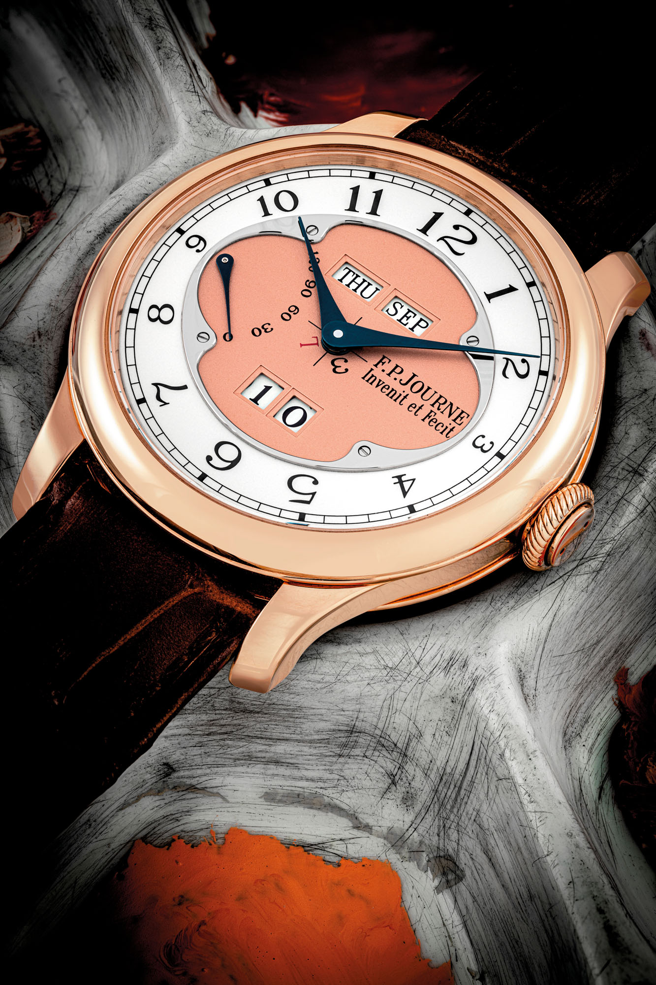 F.P. JOURNE. AN 18K PINK GOLD AUTOMATIC PERPETUAL CALENDAR WRISTWATCH