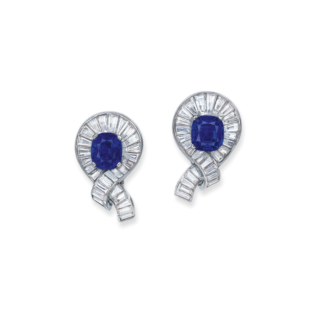 IMPORTANT SAPPHIRE AND DIAMOND EARRINGS, CARTIER Christie's