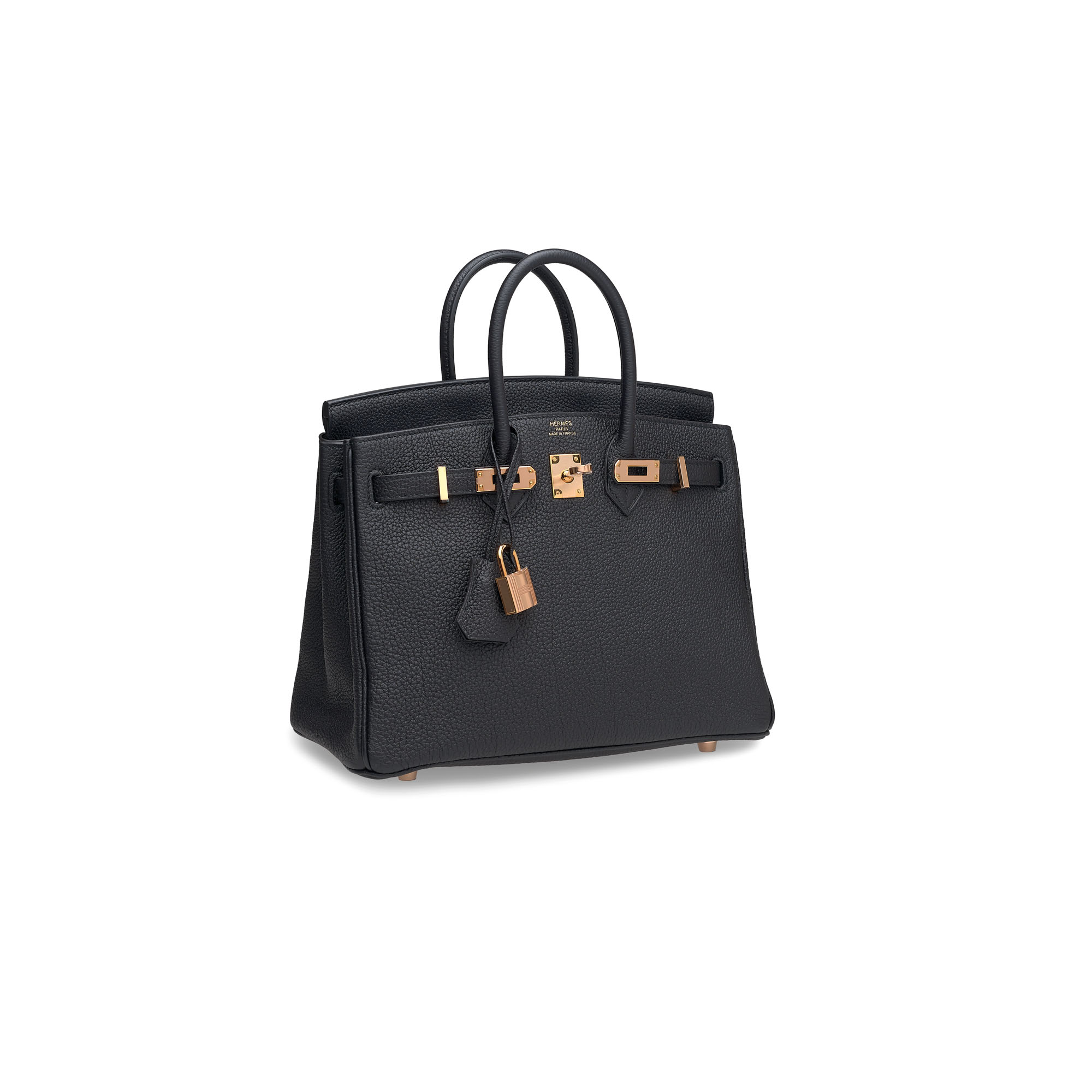 A BLACK TOGO LEATHER BIRKIN 25 WITH ROSE GOLD HARDWARE , HERMÈS, 2019 | Christie's