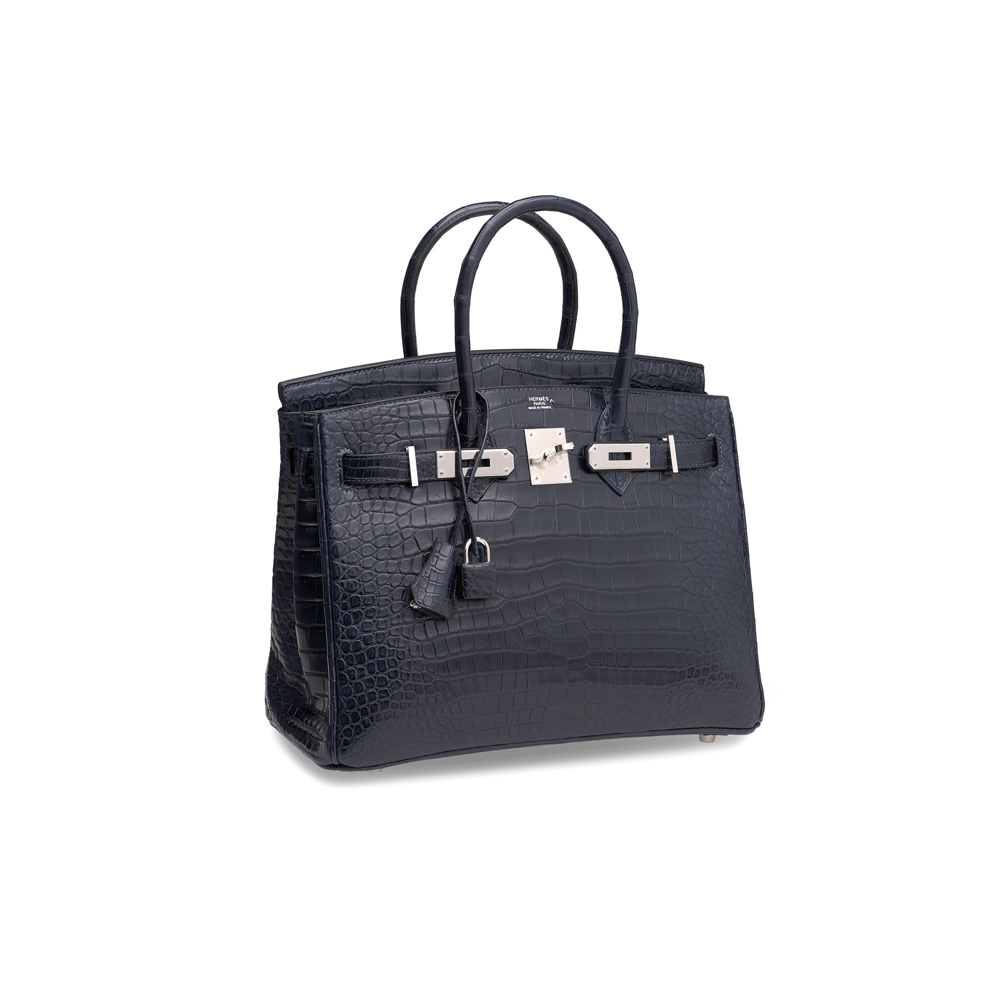 Hermes Birkin 30 Touch Blue Indigo Matte Alligator Bag Palladium Hardware