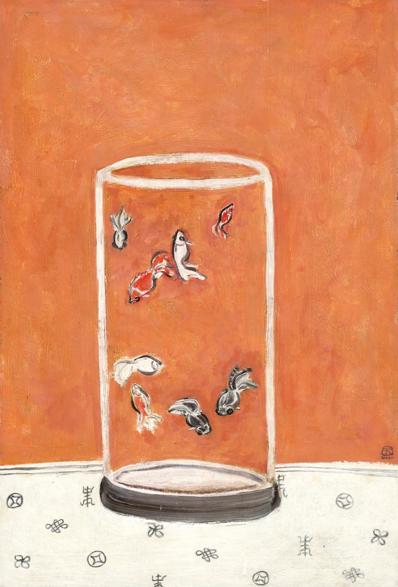 SANYU (Chang Yu, 1895-1966), Goldfish, 1930s–1940s. Oil on canvas. 73.8 x 50.2  cm (29 x 19¾  in). Sold for HK$170,170,000 on 2 December 2020 at Christie’s in Hong Kong