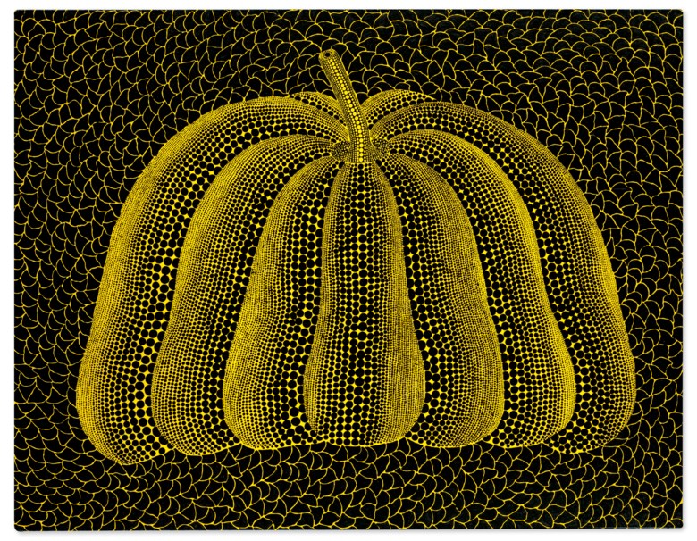 Yayoi Kusama (b. 1929), A-PUMPKIN-SPW, 2014. Acrylic on canvas. 44⅛ x 57¼ in (112 x 145.5 cm). Sold for HK$38,650,000 on 2 December 2020 at Christie’s in Hong Kong