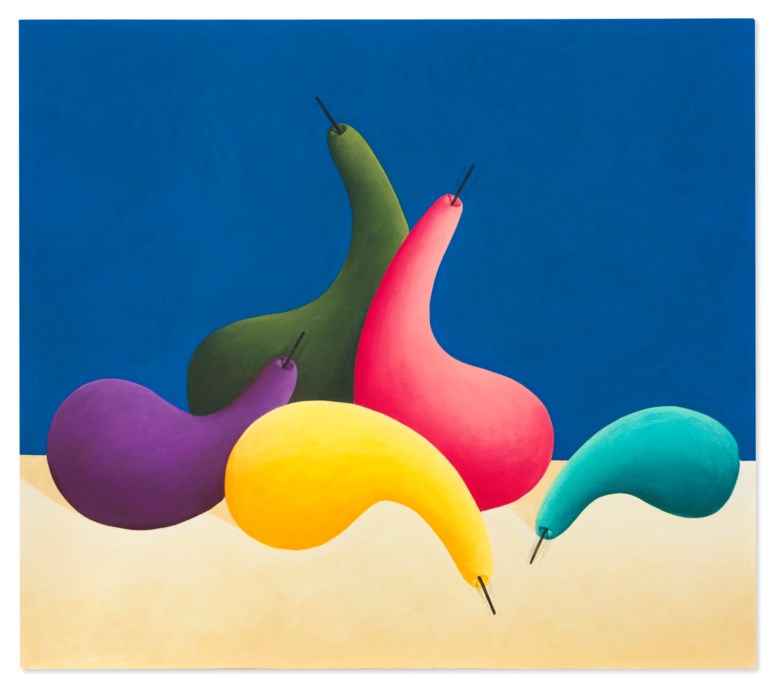 尼古拉斯．帕蒂（1980年生），《静物》 ，2014年作。粉彩 画布。 149.7 x 170 公分（58 78 x 66 78 英寸）。此作于2020年12月2日在20th Century Hong Kong to New York售出，成交价10,450,000港元。