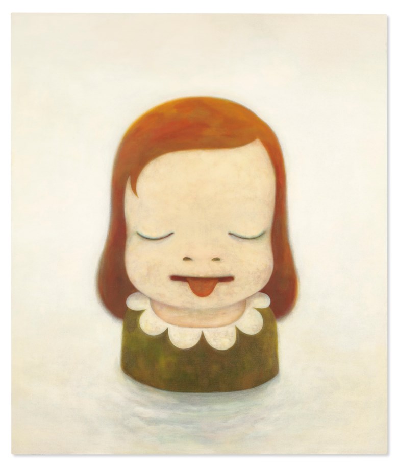 奈良美智（1959年生），《Agent Orange (In the Milky Lake)》，2009年作。压克力 画布。 227.5 x 194 公分（89 58 x 76 38 英寸）。此作于2020年12月2日在20th Century Hong Kong to New York售出，成交价65,975,000港元