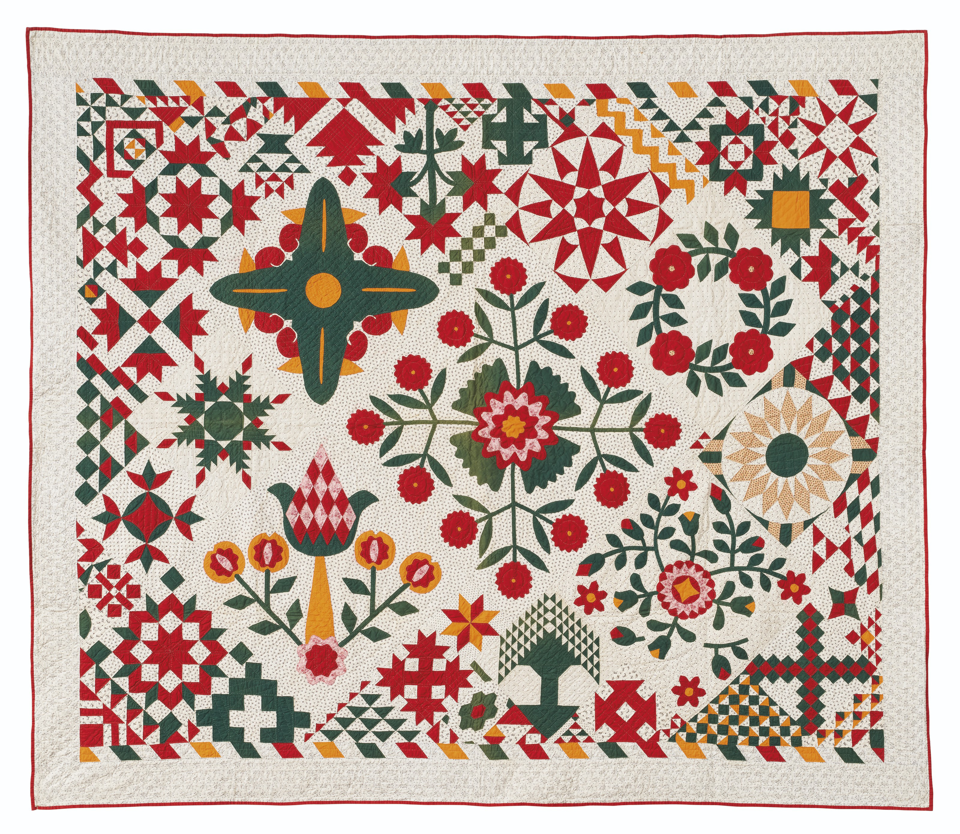 A Floral Applique Quilt Possibly Pennsylvania 19th 20th Century Textiles Costume Quilts Christie S