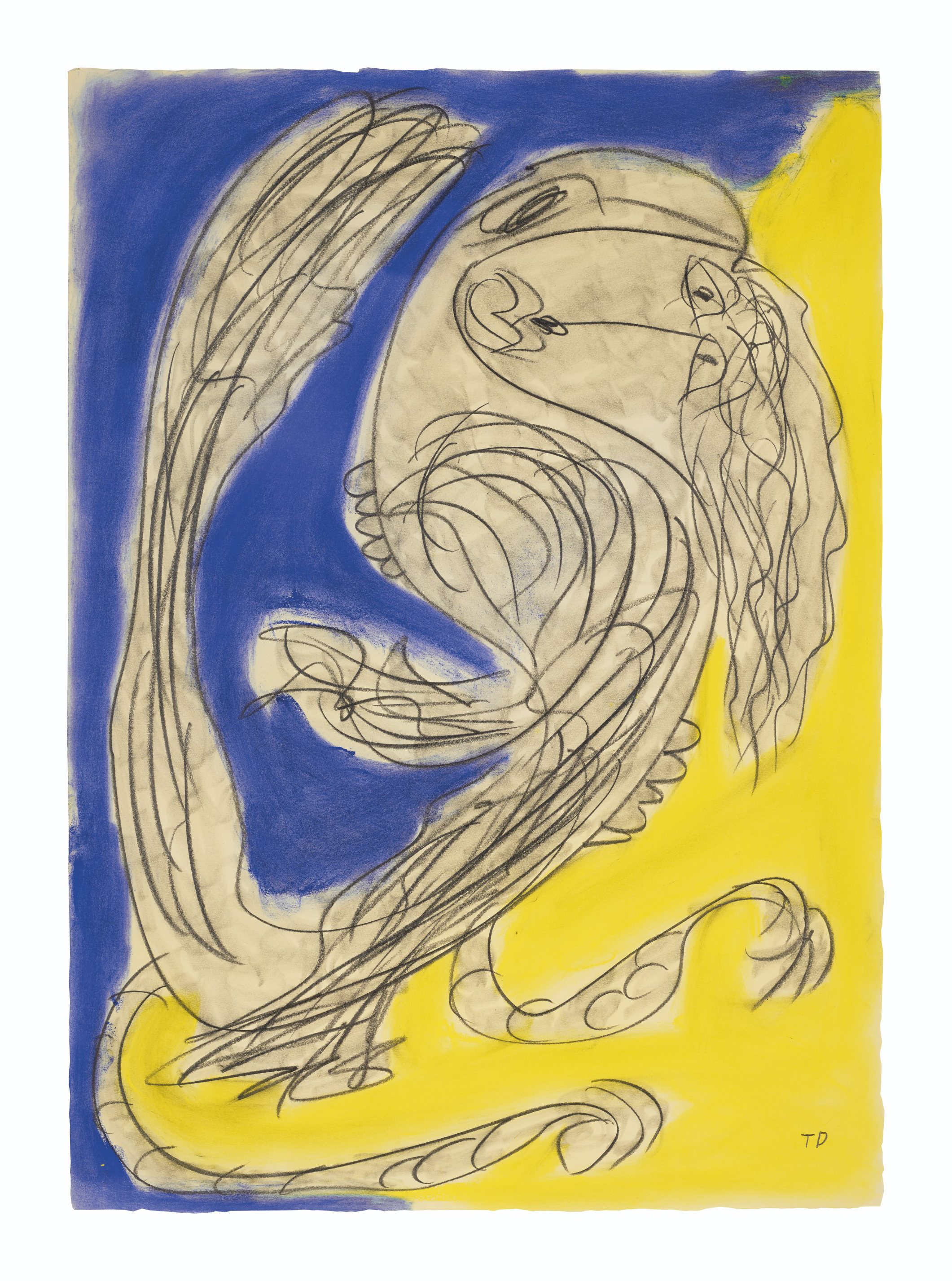 Thornton Dial (1928-2016), Holding Tight, 1994. Charcoal and pastel on paper. 41&frac14; x 29&frac12; in. Estimate: $4,000-8,000. Offered in Outsider Art on 17 January 2020 at Christie&rsquo;s in New York