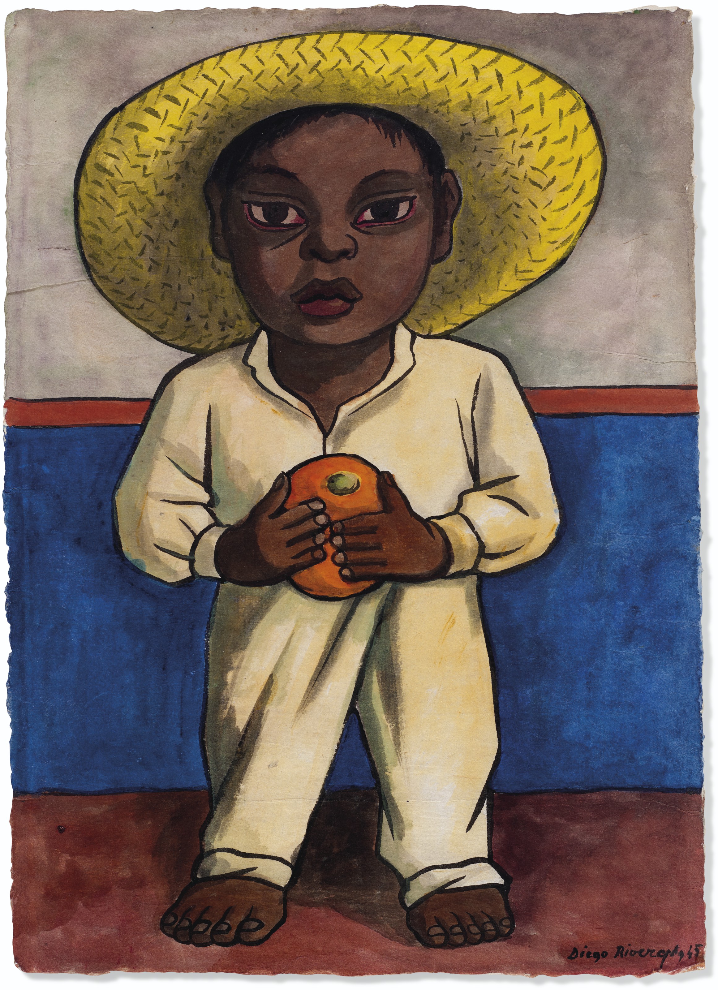 Panchito con una naranja
