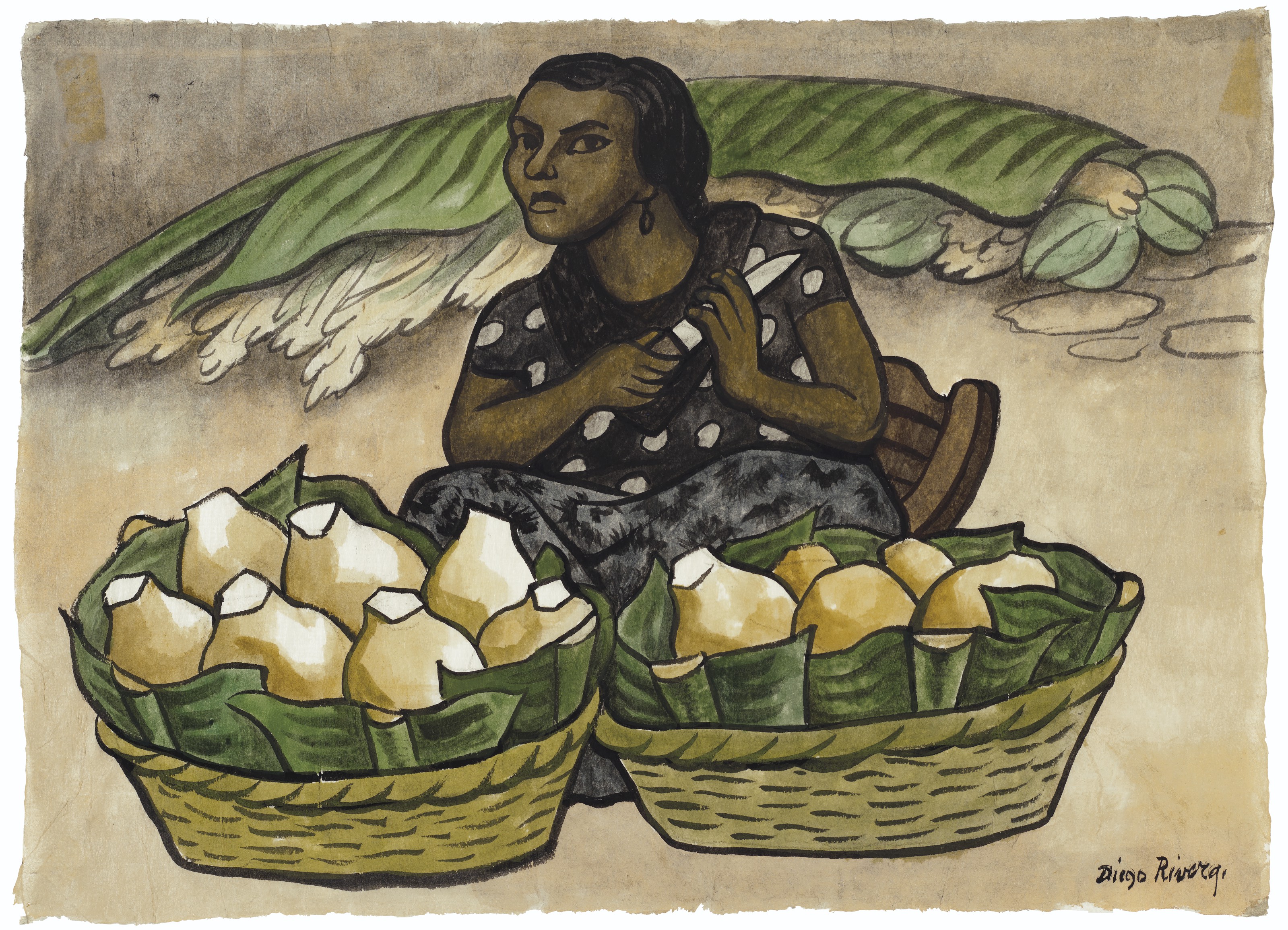 Mujer sentada (also known as Vendedora de cocos)