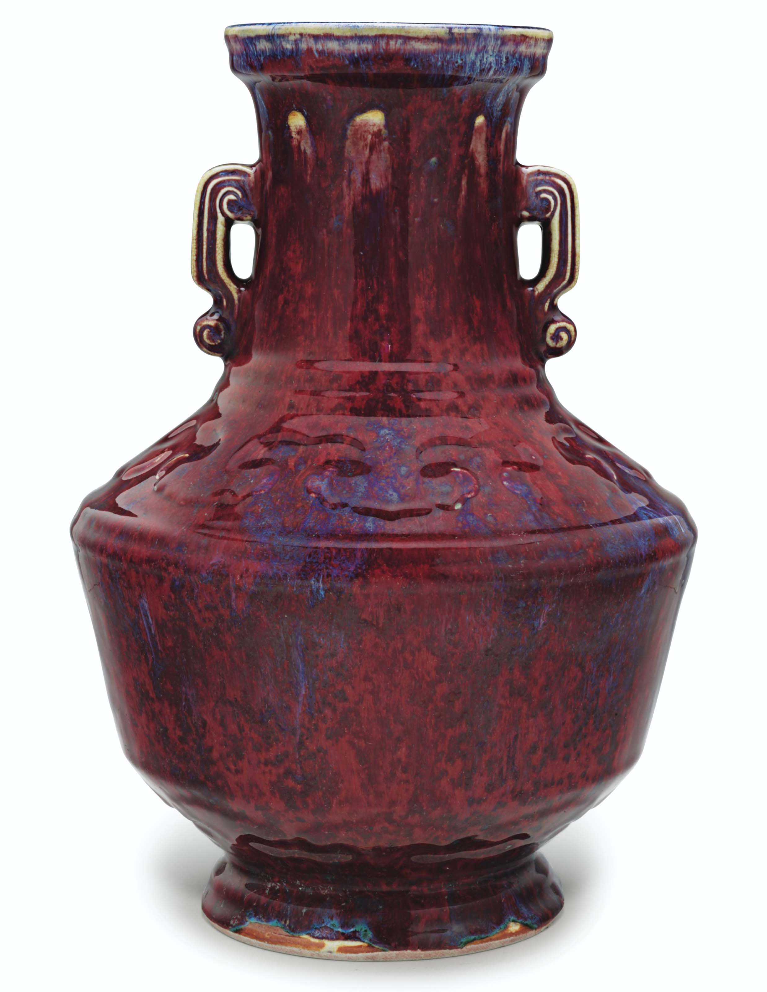 清雍正窑变釉如意耳尊四字篆书刻款, YONGZHENG INCISED FOUR-CHARACTER SEAL MARK AND OF THE  PERIOD (1723-1735) | Christie's