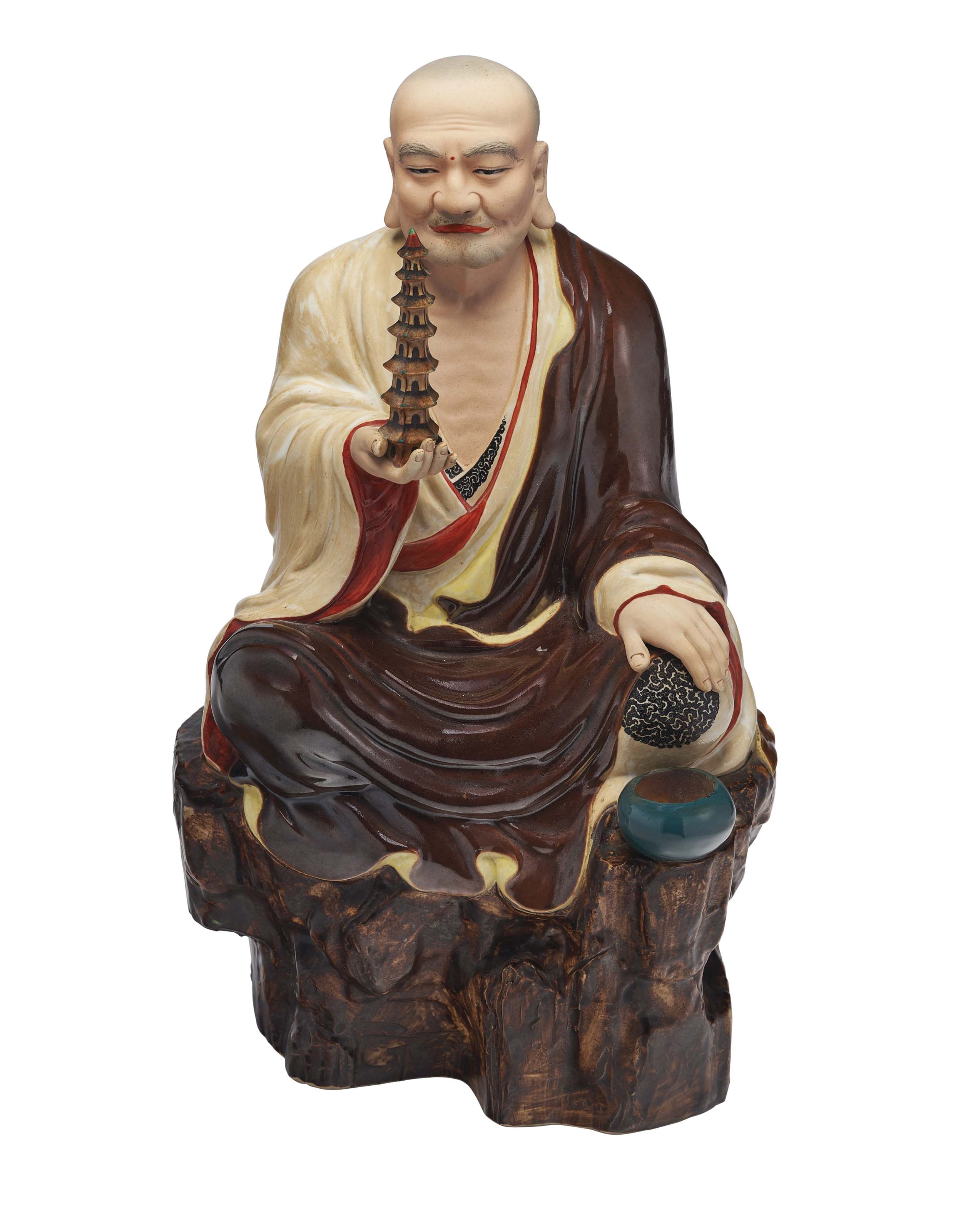 中国 大清康熙年製 青花 山水人物文 花瓶 壷 時代箱 M R8748