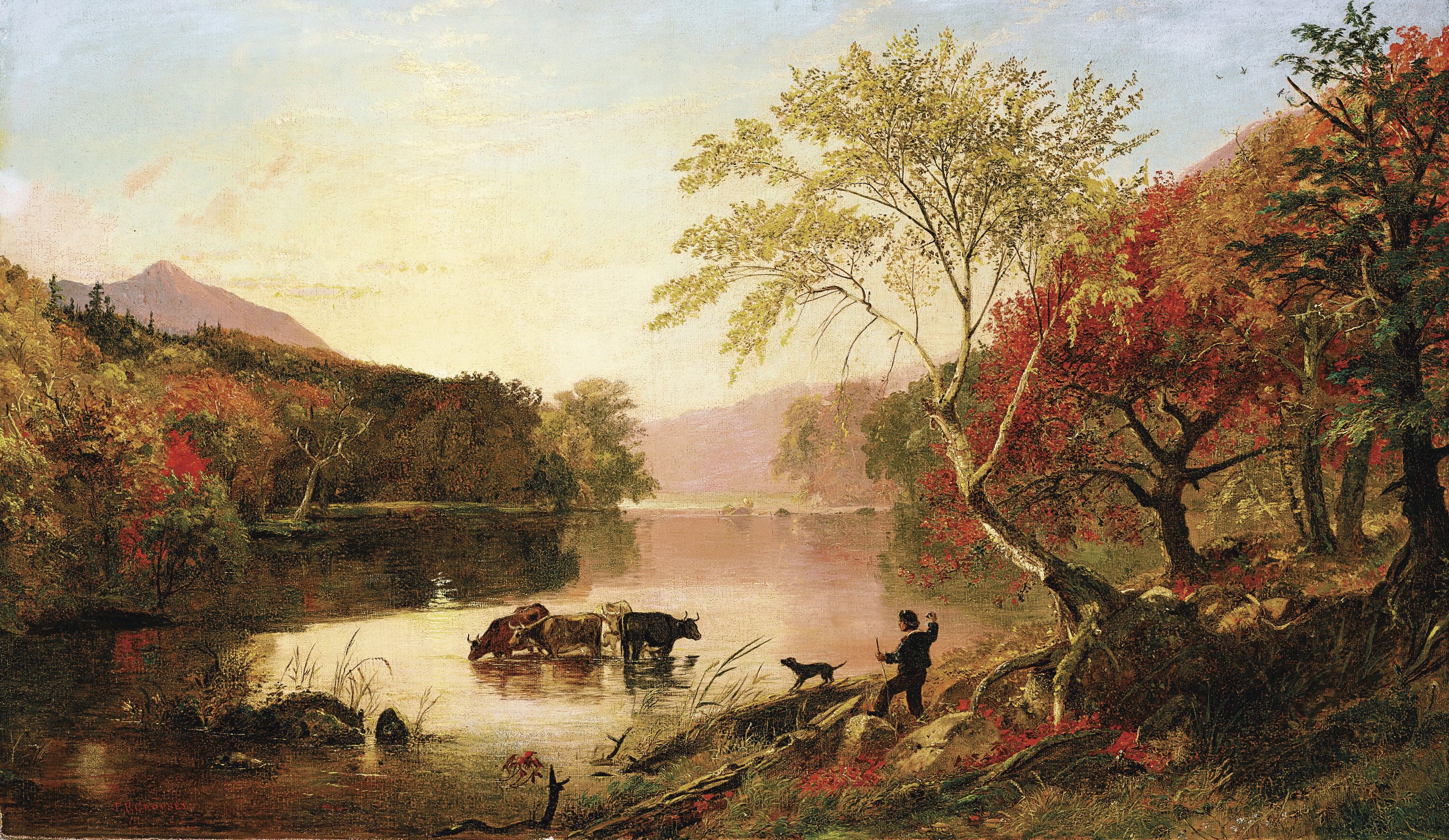 Jasper Francis Cropsey (1823-1900) , Autumn on the Hudson River
