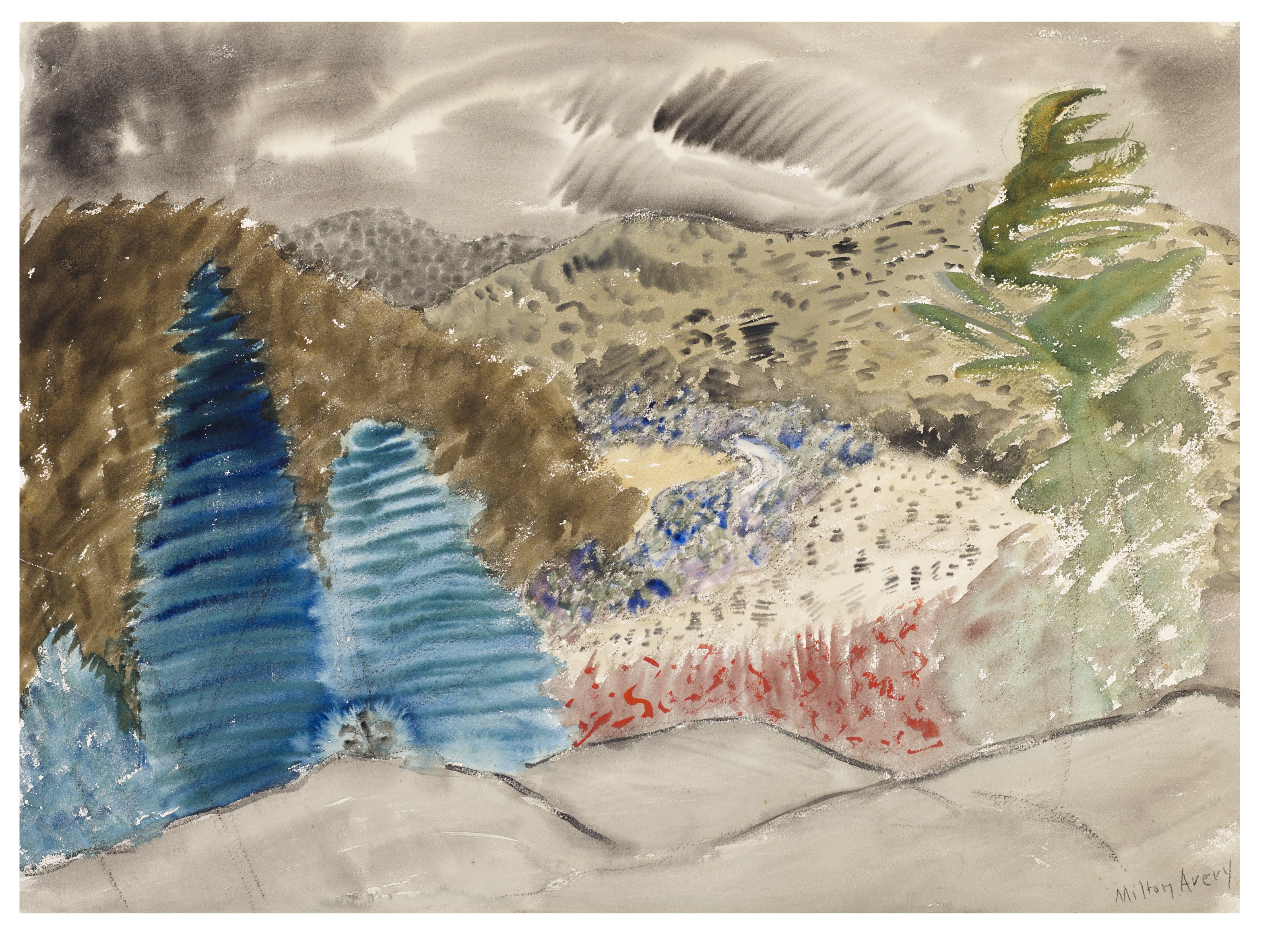 Milton Avery ミルトン エイブリー Milton Avery (1885-1965), Vermont Hills | Christie's