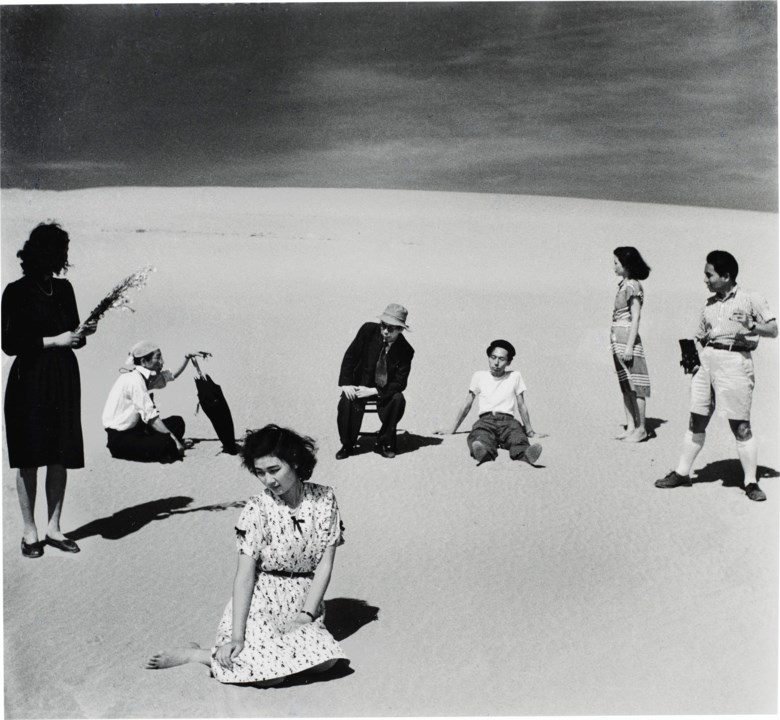 Shoji Ueda (b. 1913), Ken Domon and Models, from Dunes, 1949. Sheet 14 x 11  in (35.5 x 27.9  cm). Estimate $5,000-7,000. Offered in Photographs on 31 March 2020 at Christie’s in New York