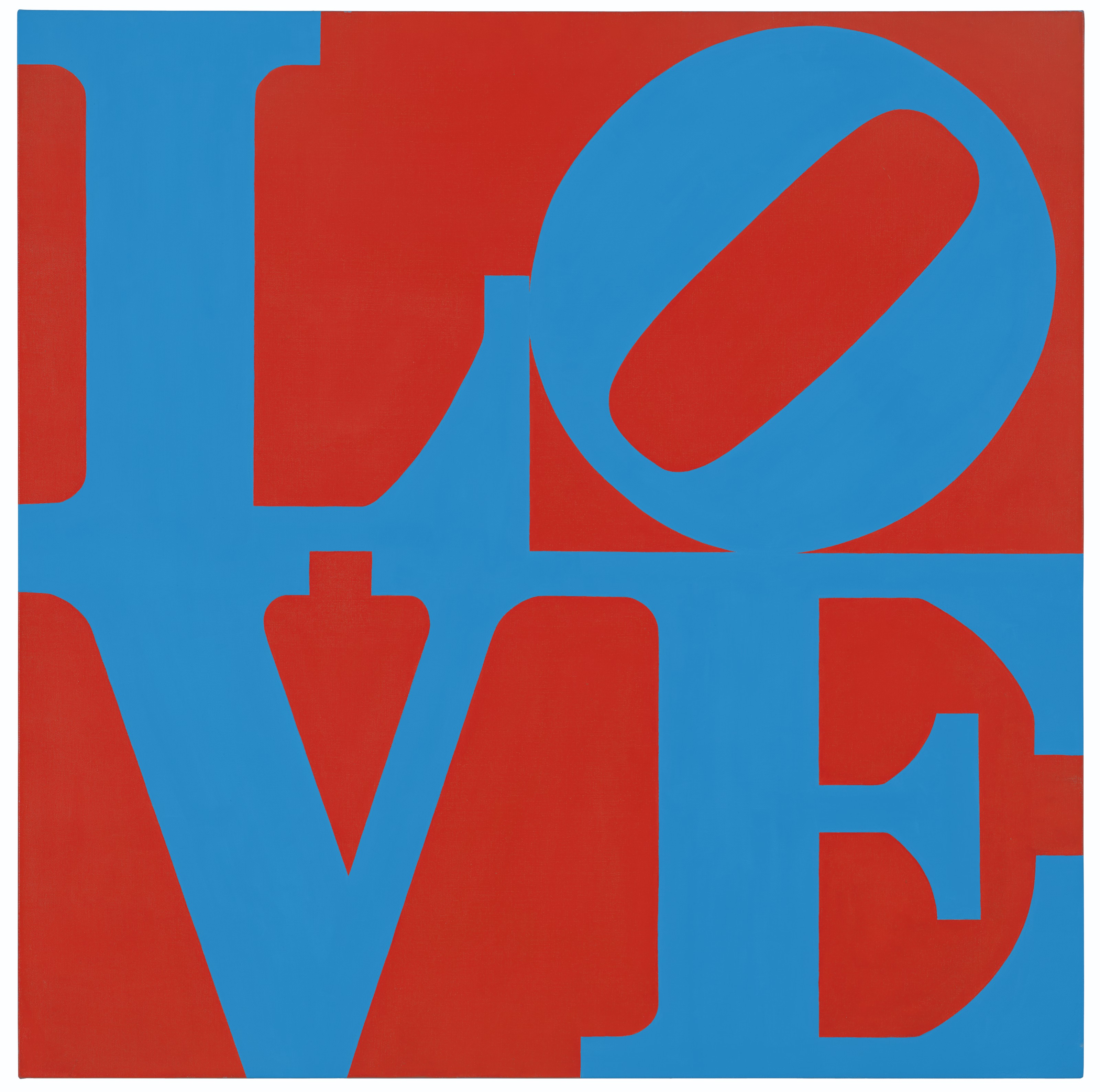 Robert Indiana (1928-2018), Love, 1967. 36 x 36  in (91.4 x 91.4  cm). Oil on canvas. Estimate: $1,000,000-1,500,000. Sold for: $1,155,000 on 5 March 2020 at Christie&rsquo;s in New York
