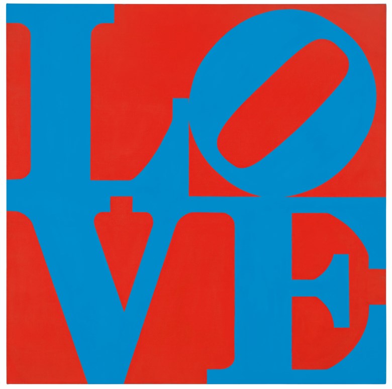 Robert Indiana (1928-2018), Love, 1967. 36 x 36  in (91.4 x 91.4  cm). Oil on canvas. Estimate $1,000,000-1,500,000. Sold for $1,155,000 on 5 March 2020 at Christie’s in New York