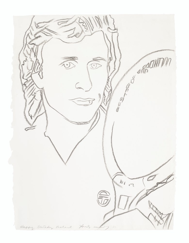Andy Warhol (1928-1987), Vitas Gerulaitis, 1978. Graphite on paper. 31¼ x 24  in (79.4 x 61  cm). Sold for $50,000 on 5 March 2020 at Christie’s in New York
