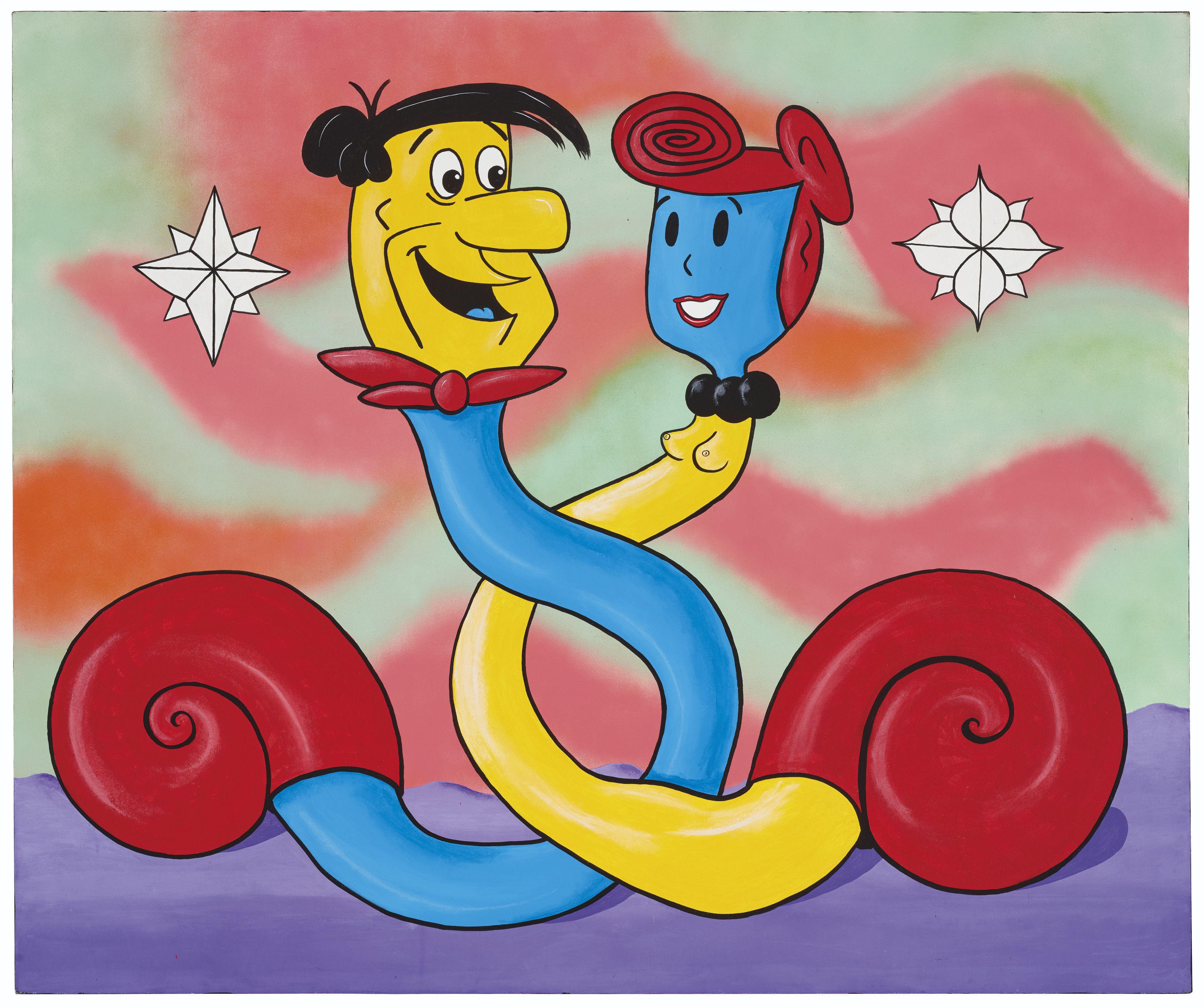 Kenny Scharf (b. 1958), LOVE, executed in 1982. Acrylic and spray paint on canvas. 60 x 72 inches (152.4 x 182.9 cm). Sold for $525,000 on 5 March 2020 at Christie&rsquo;s in New York