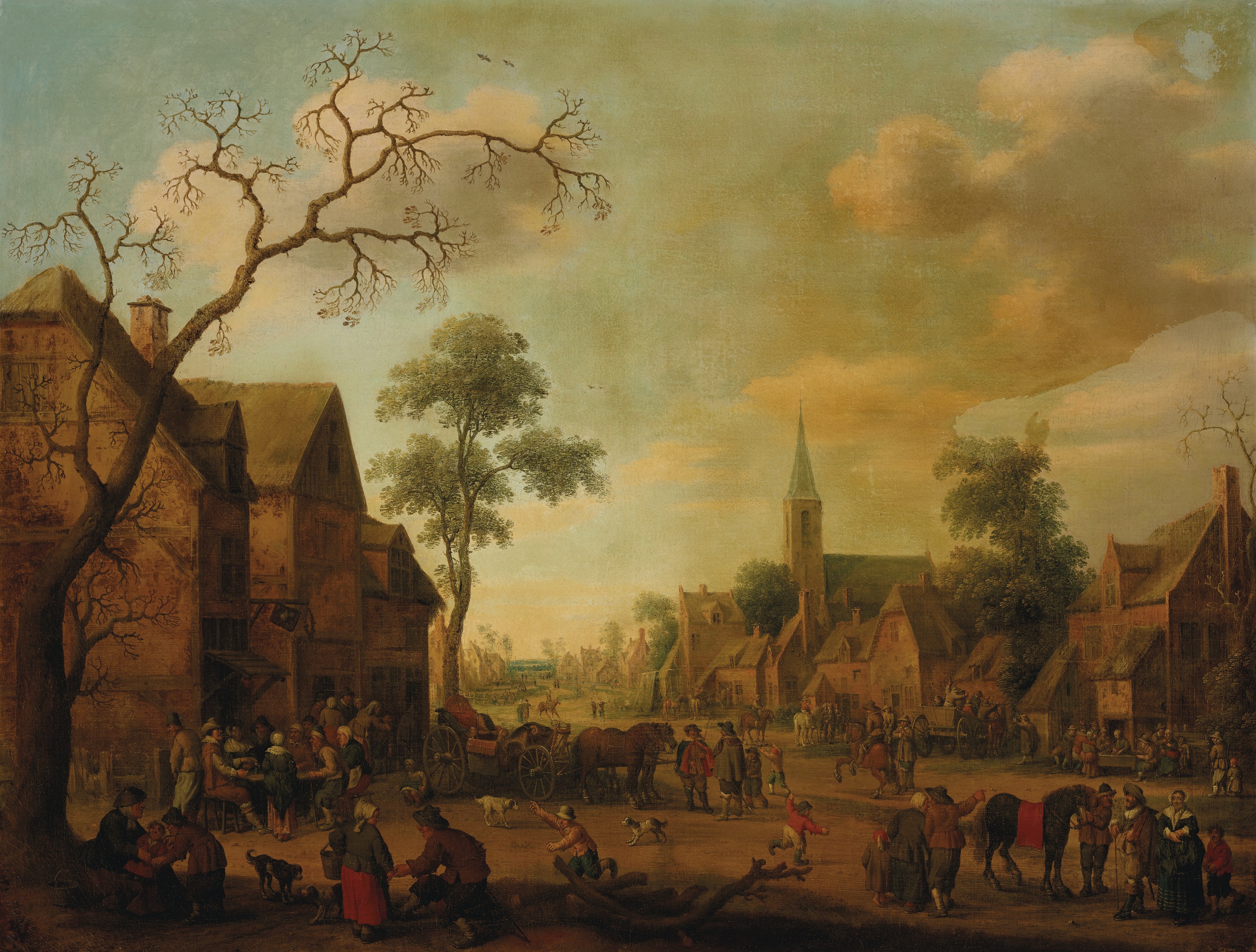 JOOST CORNELISZ. DROOCHSLOOT (UTRECHT 1586-1666), A village with ...