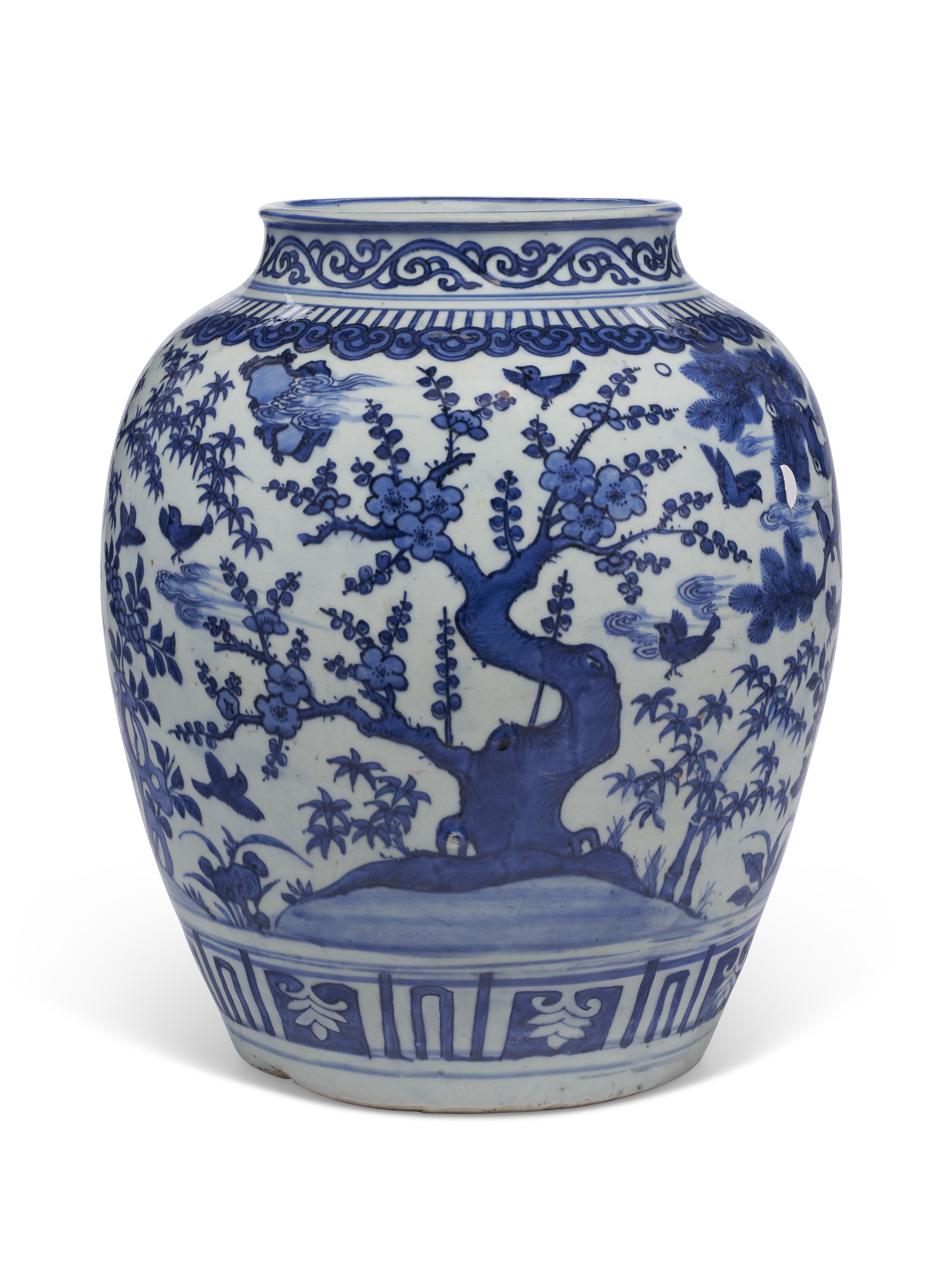 明万历青花岁寒三友纹大罐, WANLI PERIOD (1573-1619) | Christie's