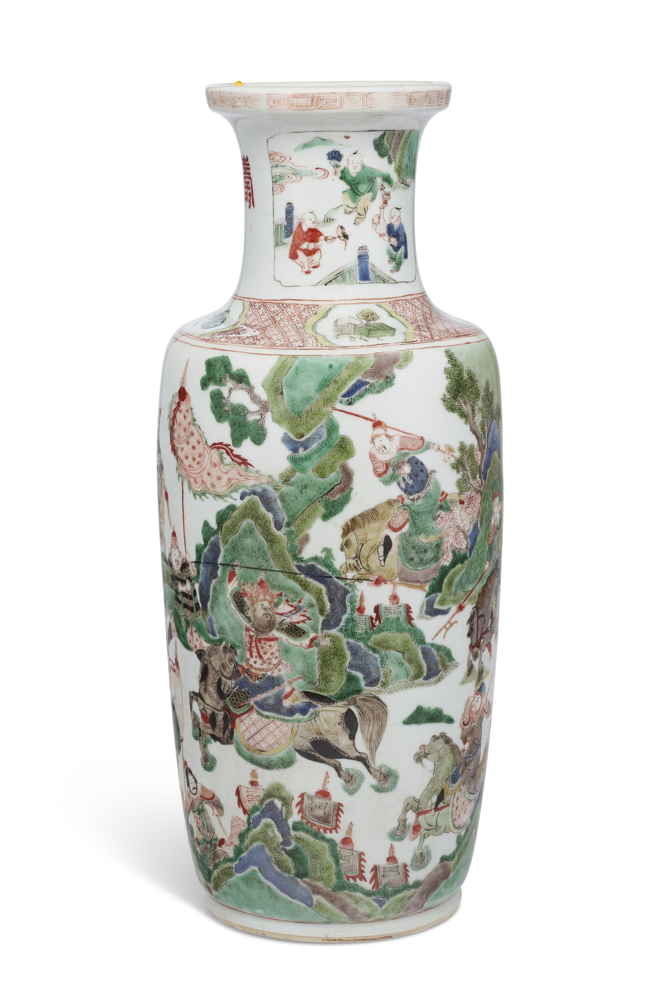 清康熙五彩三國演義圖棒槌瓶, KANGXI PERIOD (1662-1722) | Christie's